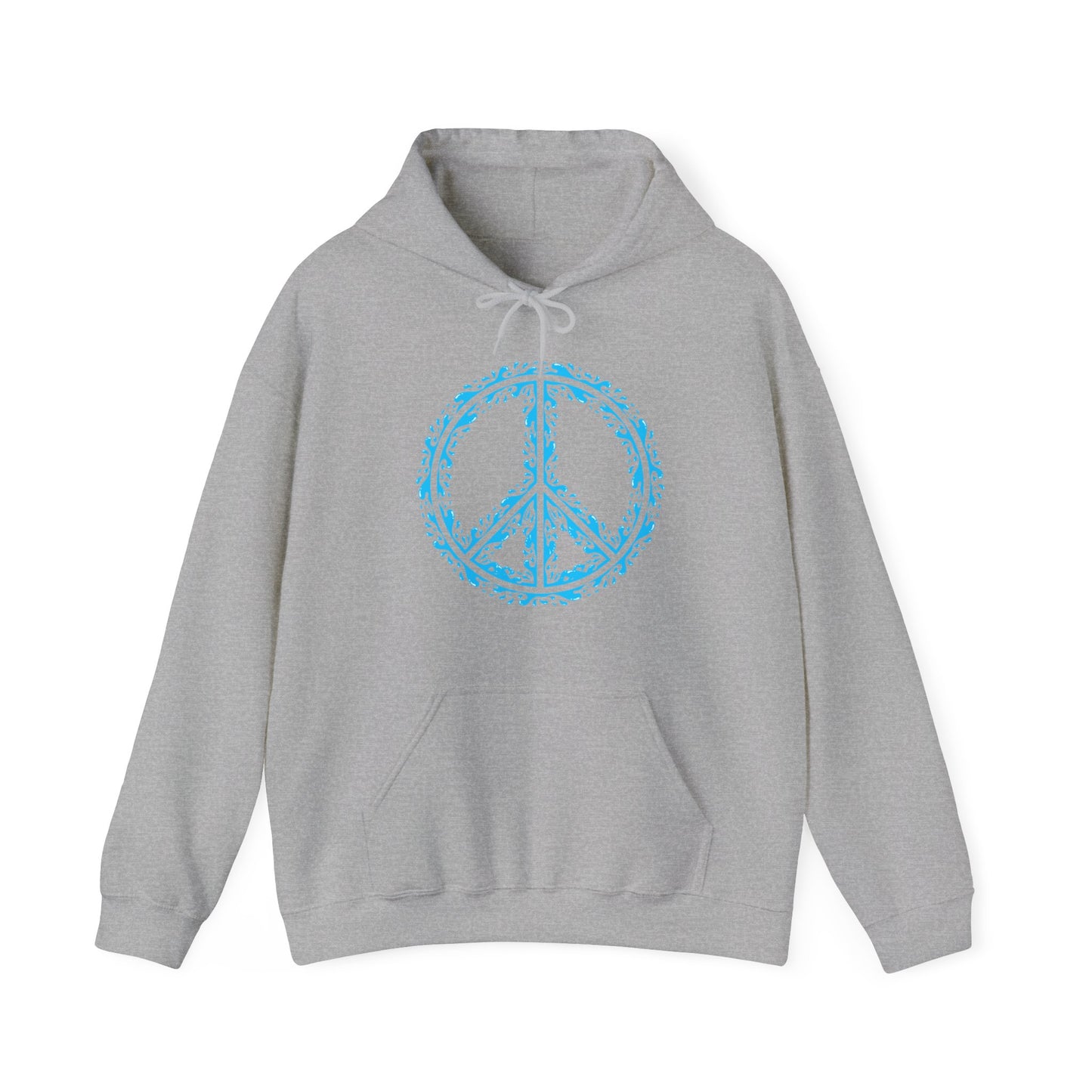 Unisex Heavy Blend™ Hooded Sweatshirt Adult/Teen Blue Peace Sign