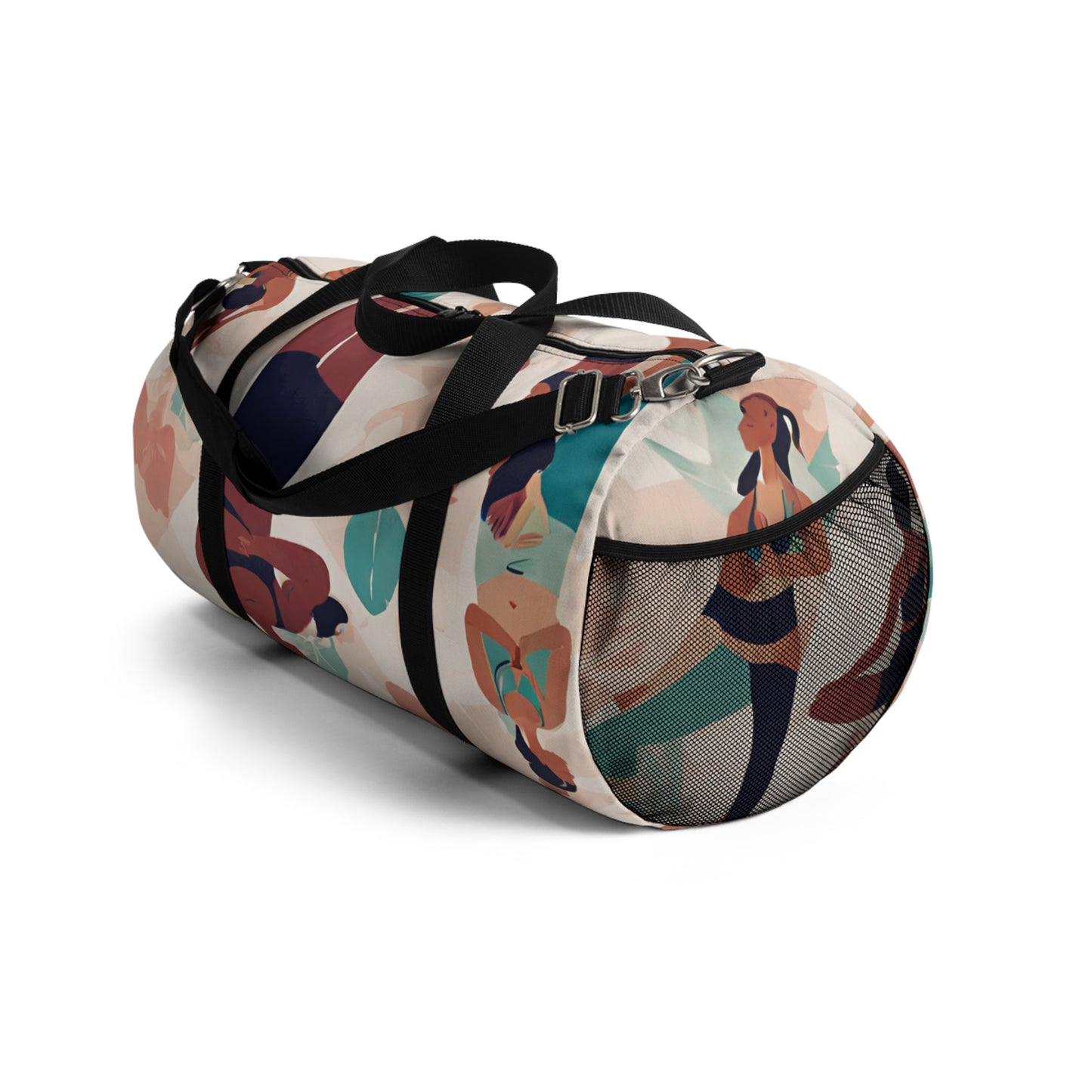 Duffel Bag UNISX ADULT/TEEN FOR GYM WEEKEND GET AWAYS BEIGE WITH WOMEN DOING YOGA CUSTOMIZABLE tiffany.trillo@icloud.com