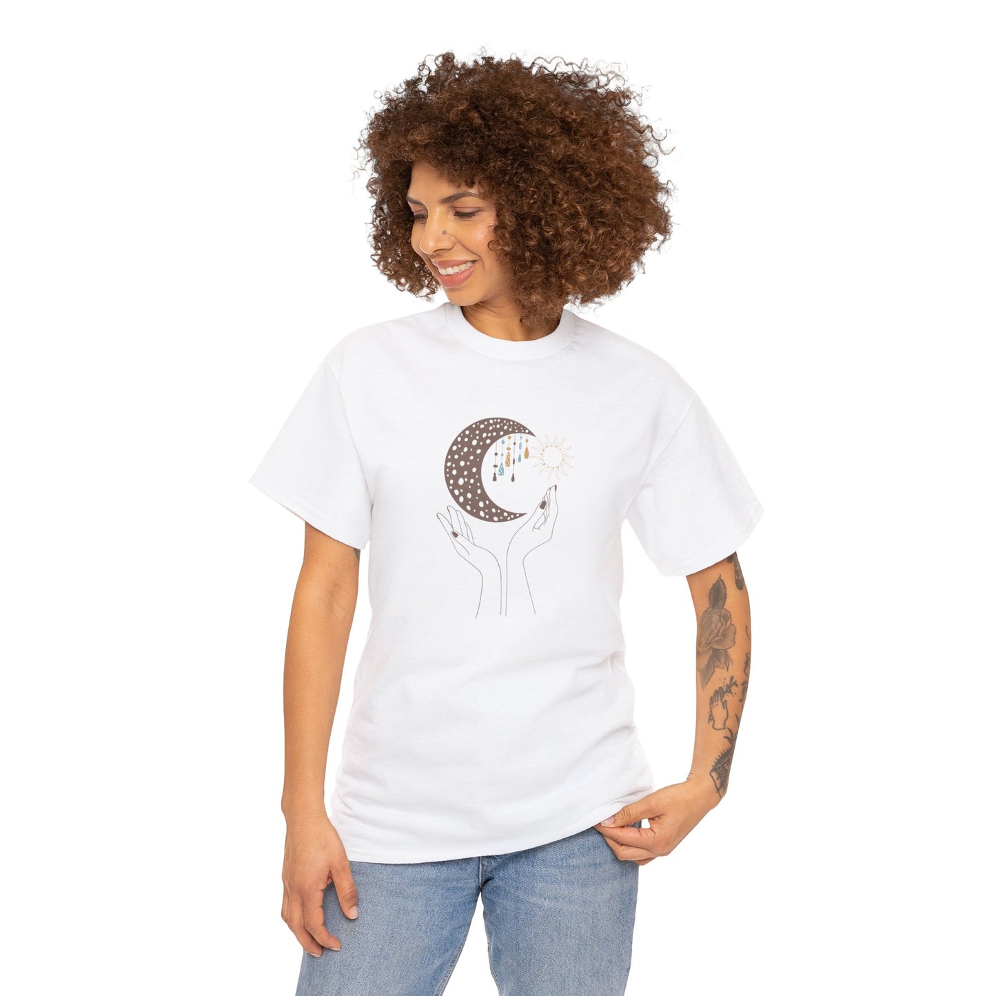 Unisex Heavy Cotton Tee Adult/Teen Activewear Moon Lover Shirt Comes In Many Colors