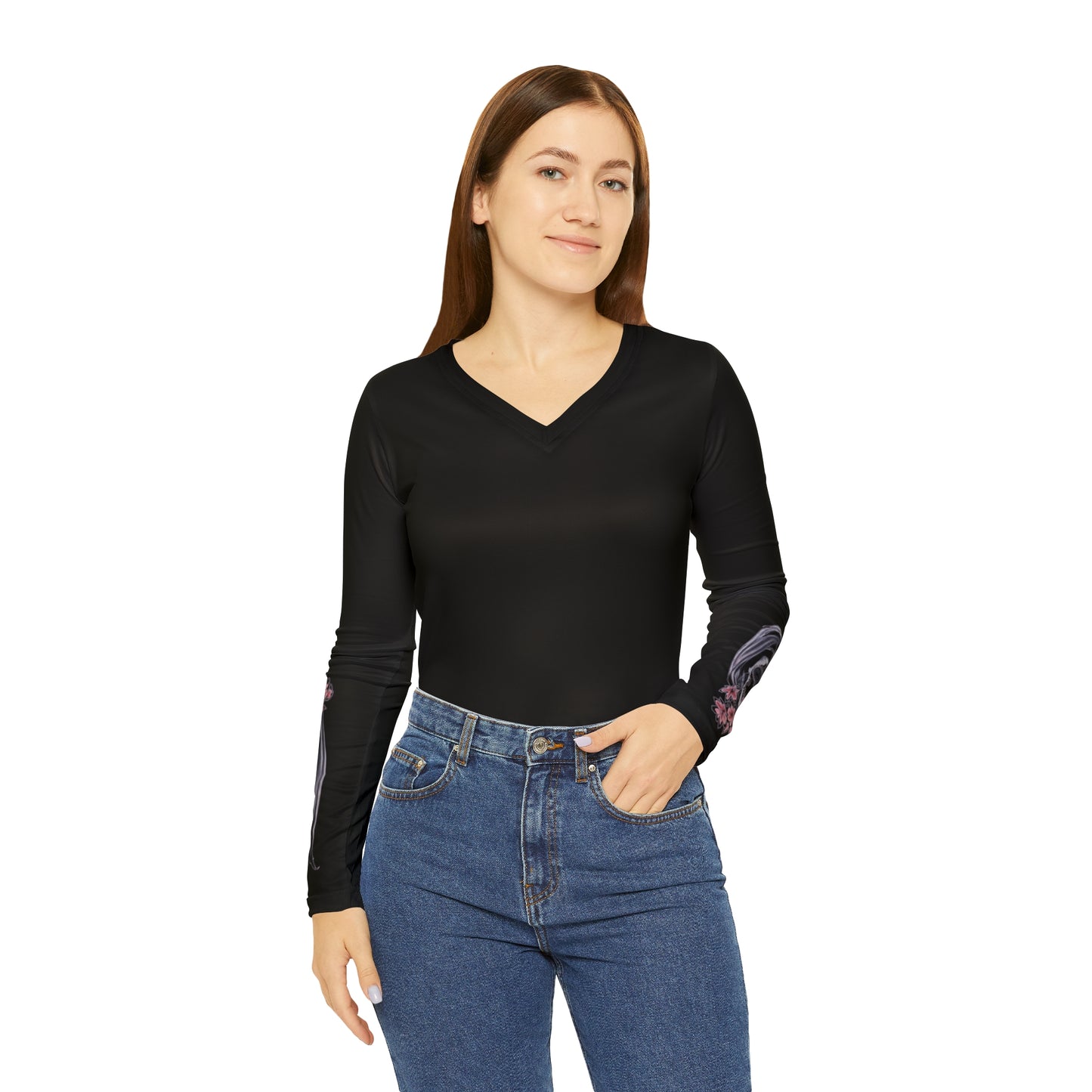 Women's Long Sleeve V-neck Shirt (AOP)