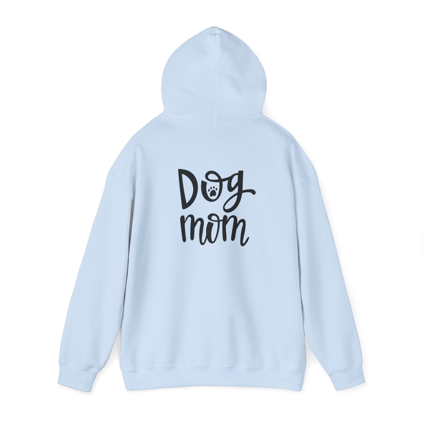 Unisex Heavy Blend™ Hooded Sweatshirt Adult/Teen Dog Mom in Black Writing on Back