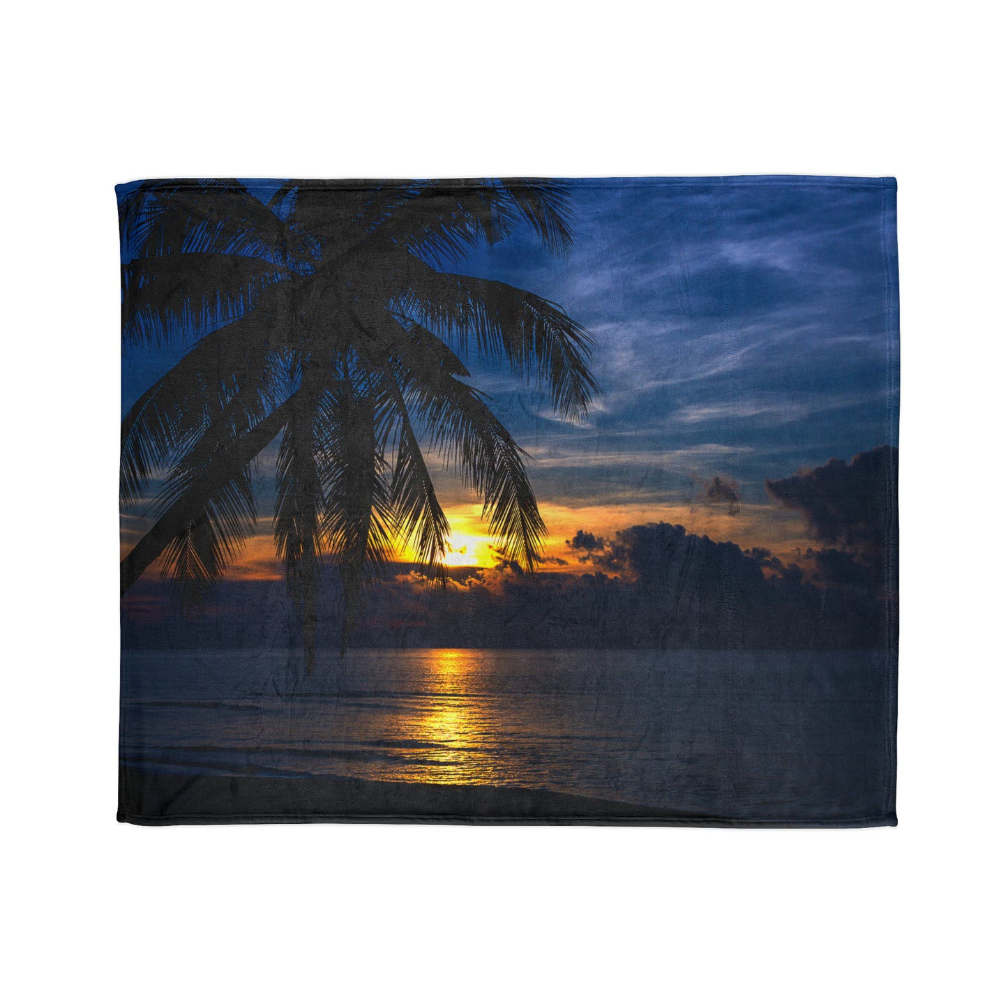 Soft Polyester Blanket Adult/Teen Accessories Summer Night Sky With Palm Tree Sunset