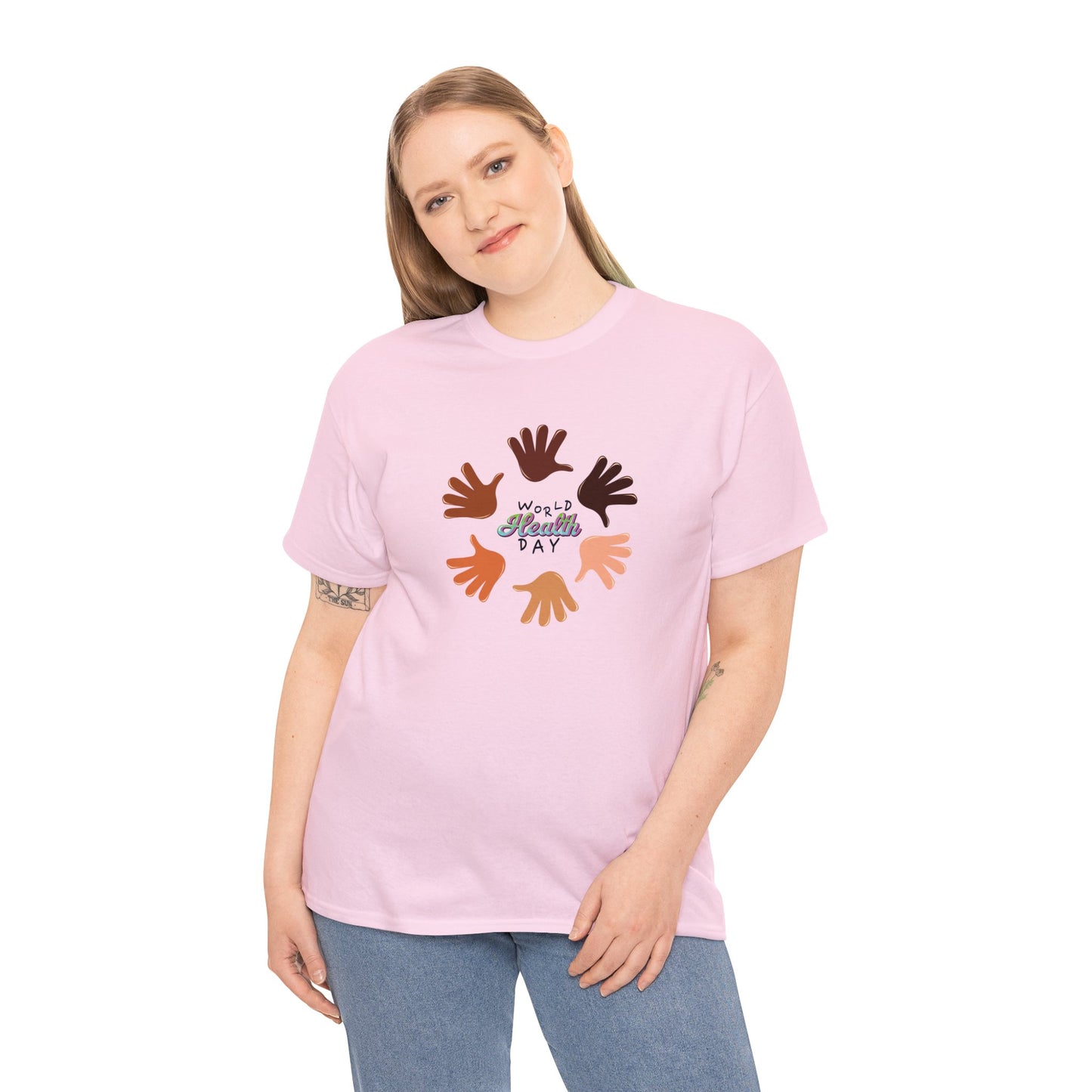 Unisex Heavy Cotton Tee  Adult/Teen Activewear Great Quality Low Prices Most Tees Under 12$ Comes In Many Colors World Health Day Awareness