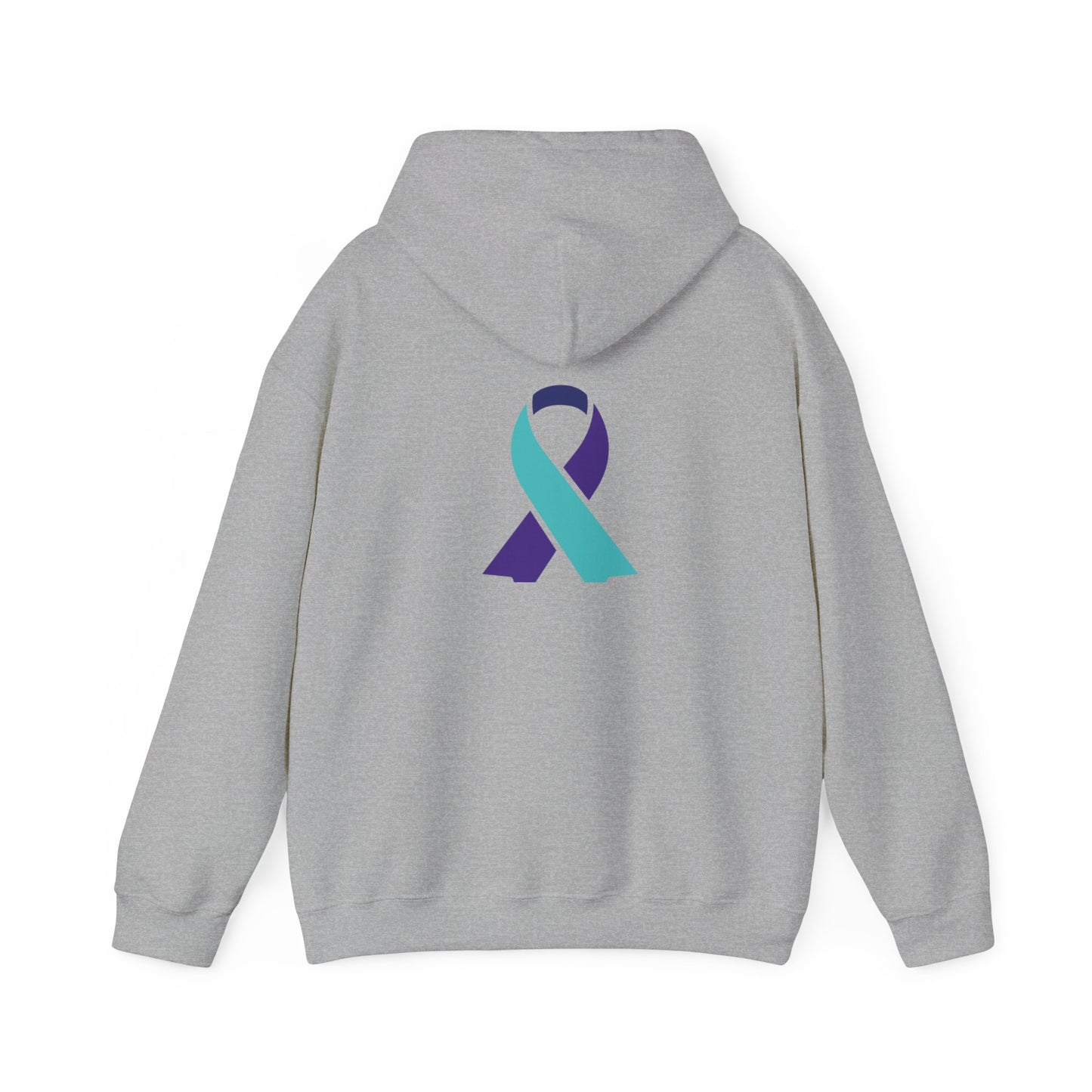 Unisex Heavy Blend™ Hooded Sweatshirt Adult/Teen Activewear Suicide Awareness Ribbon Teal/Purple Ribbon