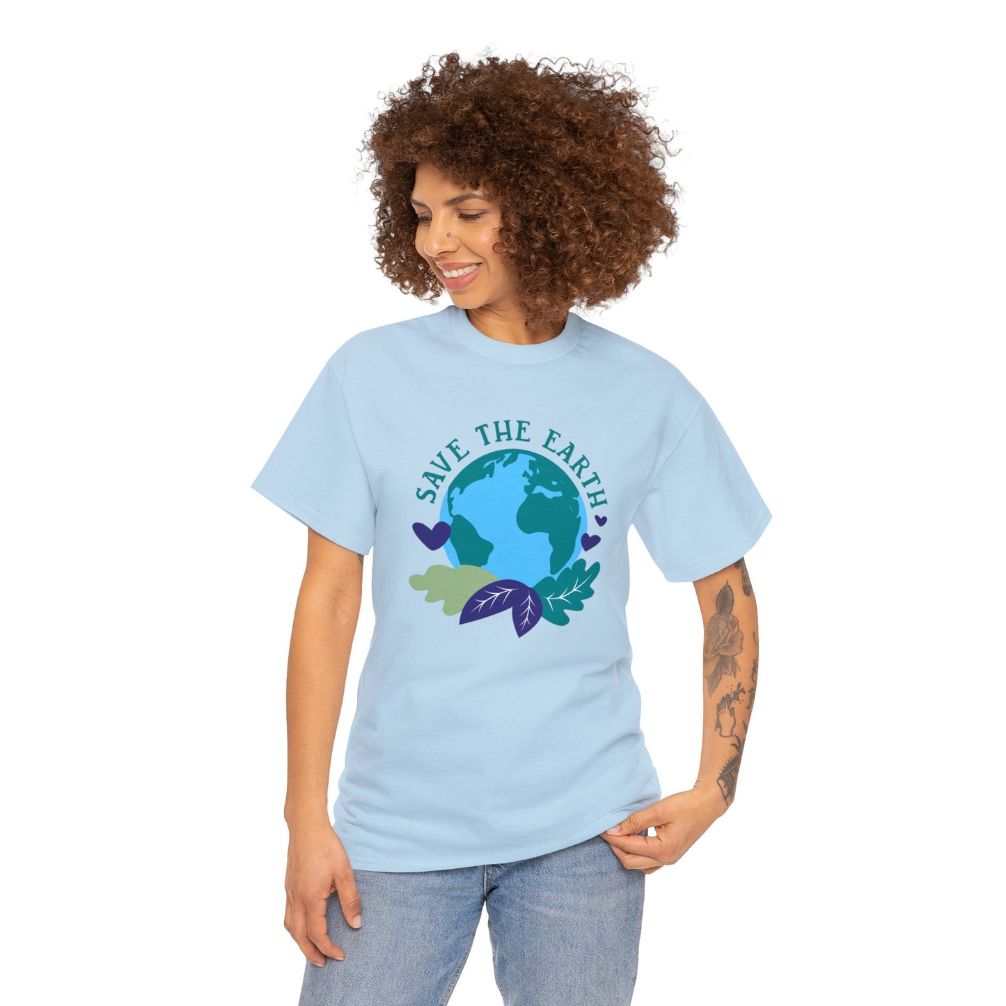 Unisex Heavy Cotton Tee Adult/Teen Activewear Shirt Comes In Many Colors Save The Earth