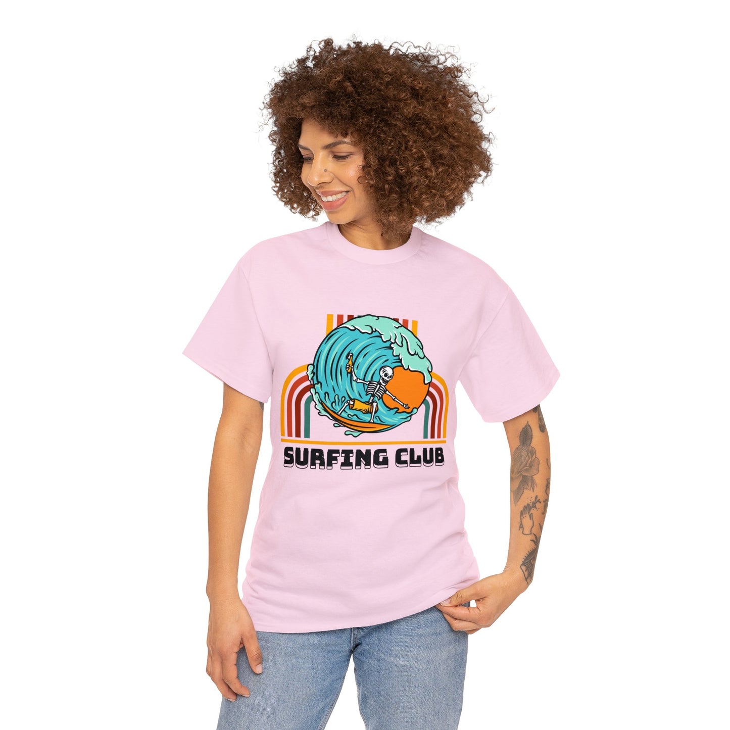 Unisex Heavy Cotton Tee adult/Teen Surfing Club Shirt Comes In Many Colors