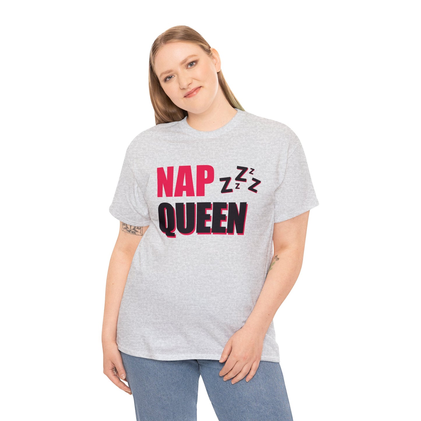 Unisex Heavy Cotton Tee Adult/Teen Activewear Nap Queen In Black Writing  Customizable Call 603-377-1833