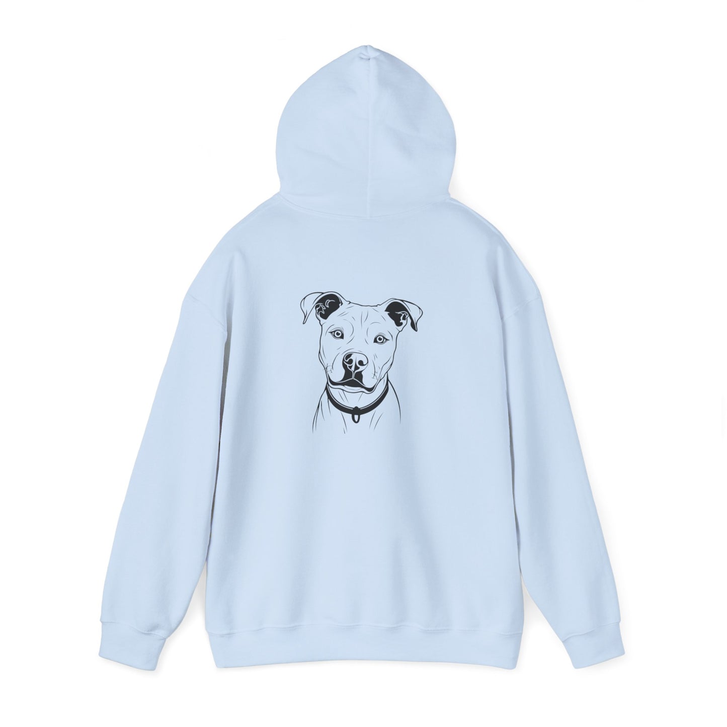 Unisex Heavy Blend™ Hooded Sweatshirt Adult/Teen Activewear Adopt A Pet On Front Black Outline Of Dog on Back