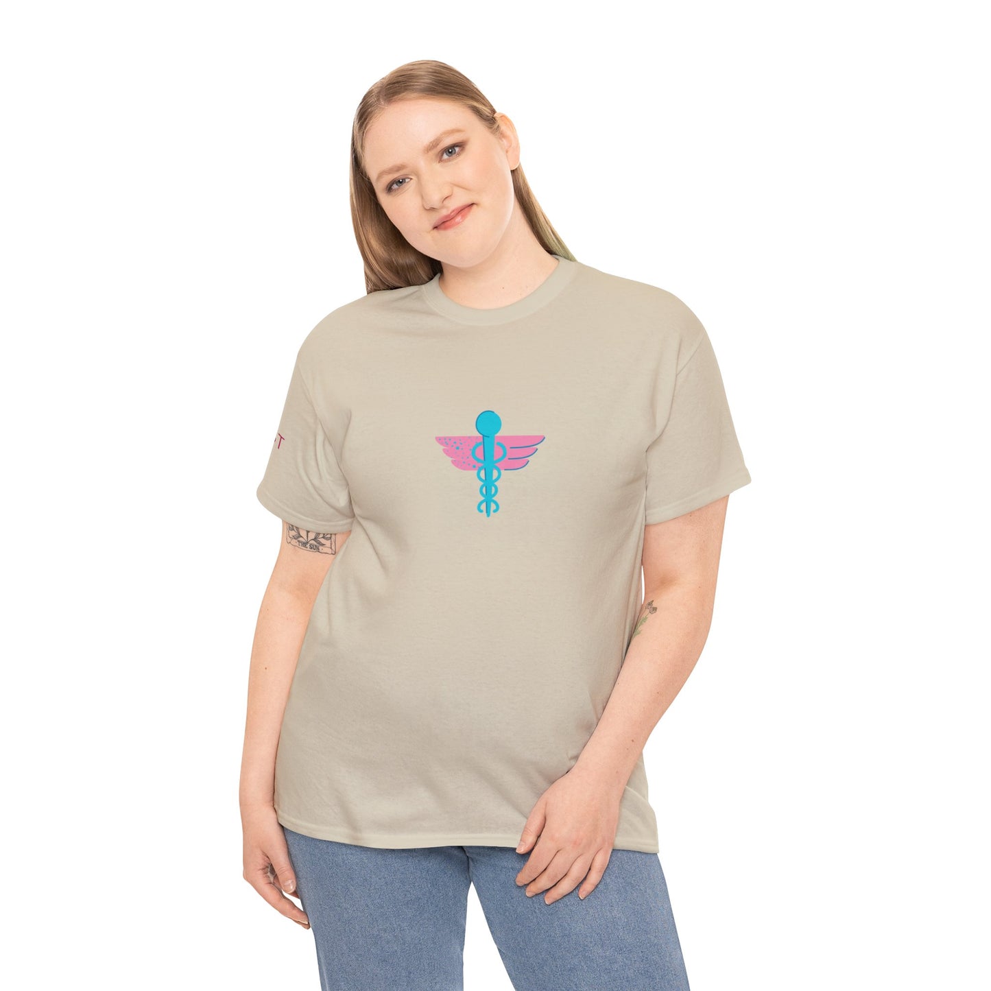 Unisex Heavy Cotton Tee 5 East Nurses Design on front and sleeve