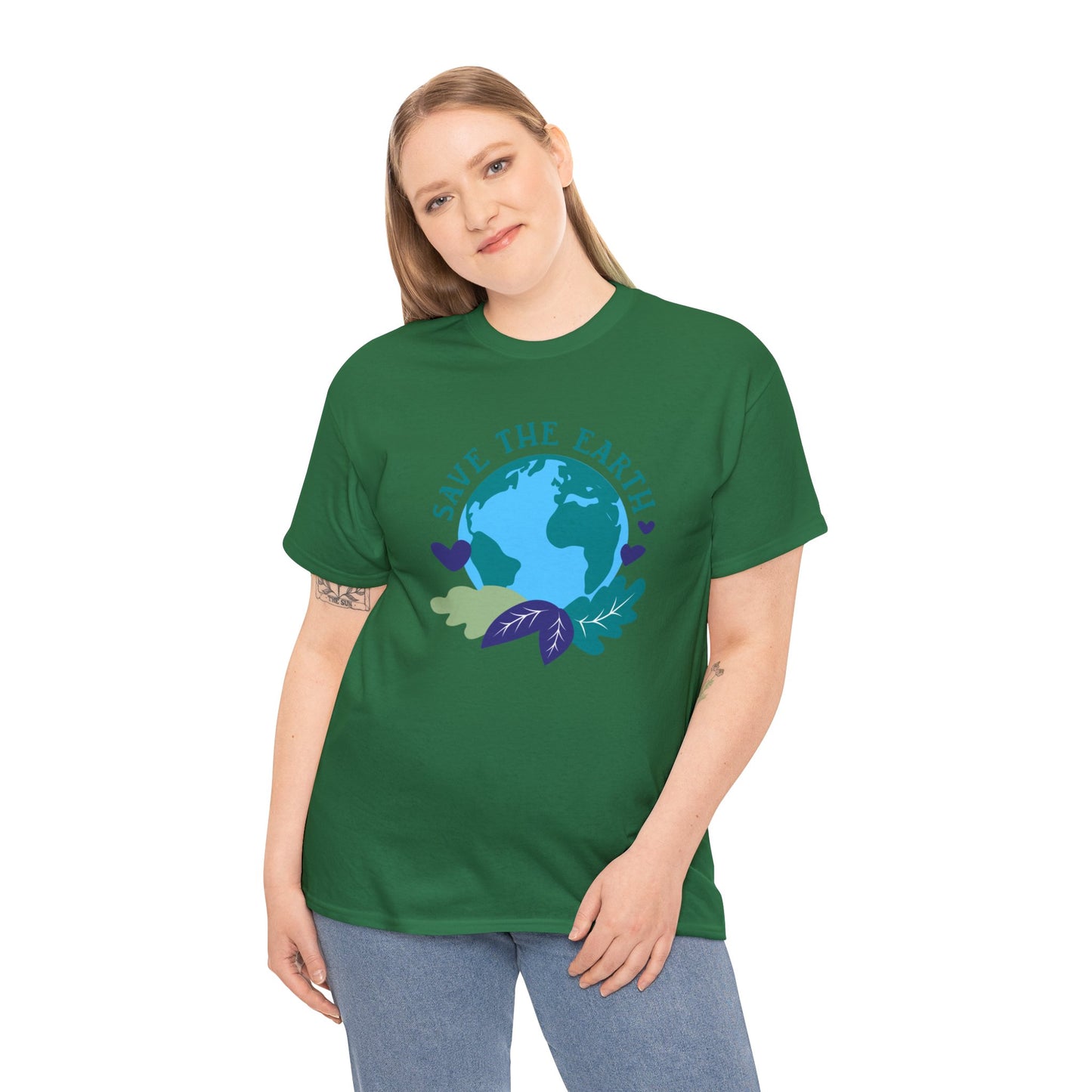 Unisex Heavy Cotton Tee Adult/Teen Activewear Shirt Comes In Many Colors Save The Earth