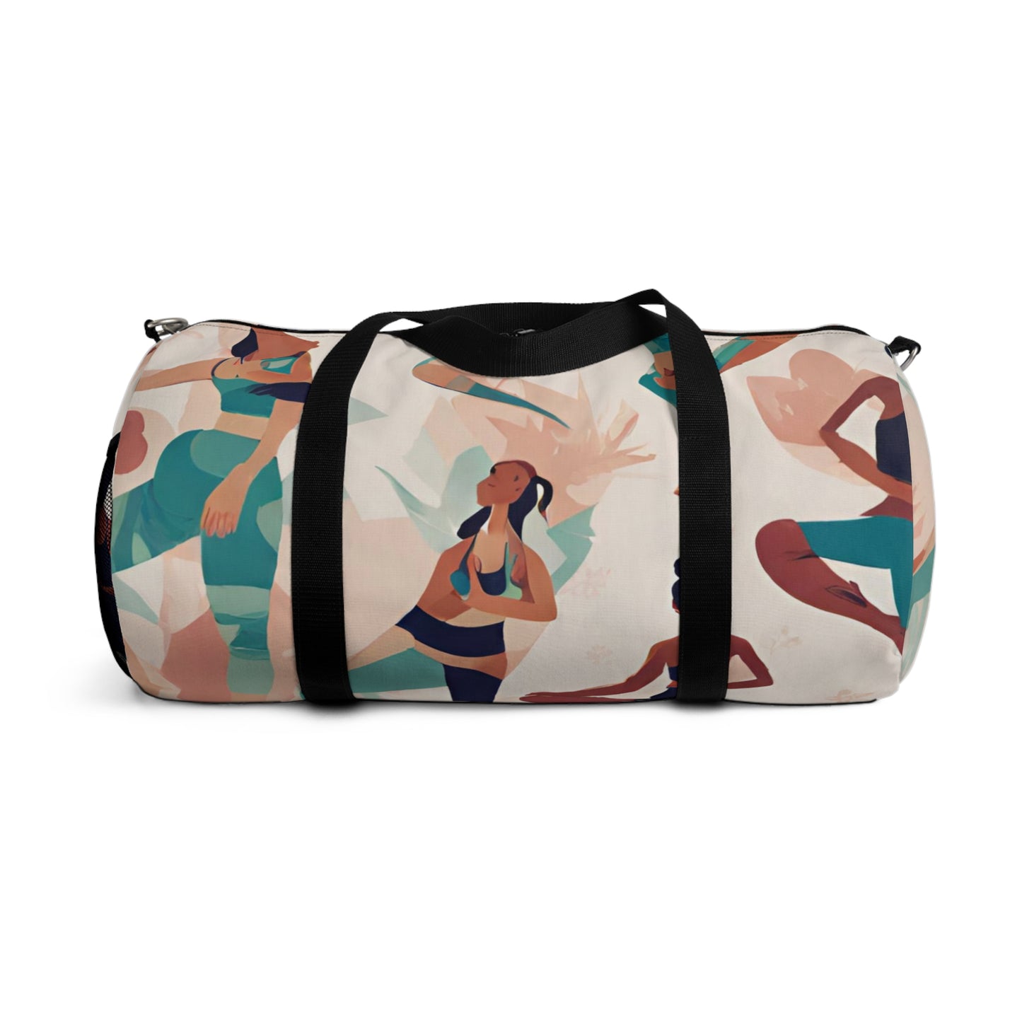 Duffel Bag UNISX ADULT/TEEN FOR GYM WEEKEND GET AWAYS BEIGE WITH WOMEN DOING YOGA CUSTOMIZABLE tiffany.trillo@icloud.com