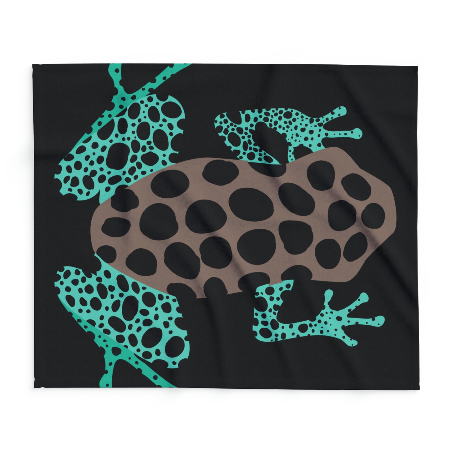 Black Teal-Green Frog Fleece Blanket Unisex Accessories Decor Adults/Teens/kids