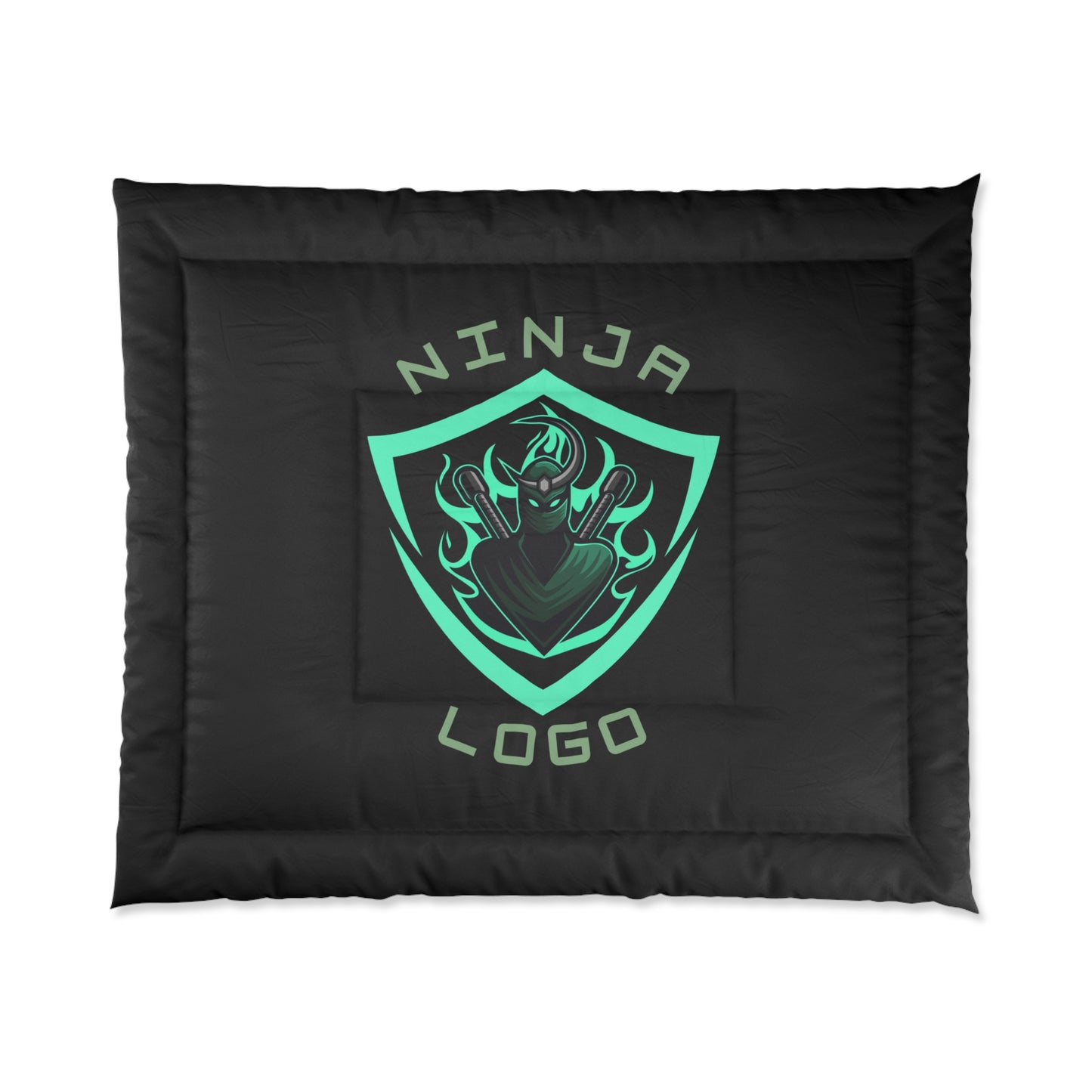 Comforter Teen/Kids Accessories Decor Great For Kids Bedroom Ninja in Blue on Black Blanket