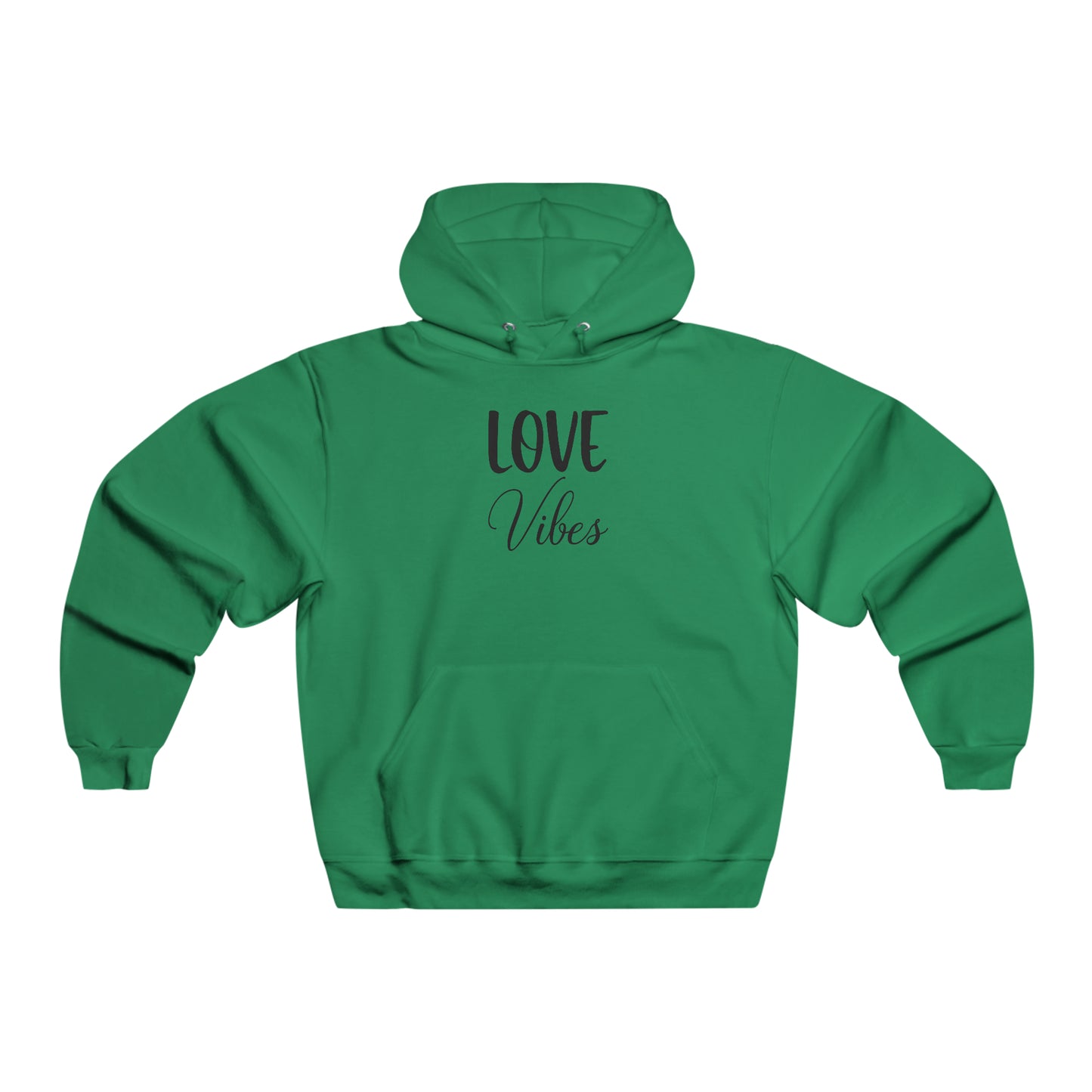 UNISEX NUBLEND® Hooded Sweatshirt ADULT/TEEN ACTIVEWEAR LOVE VIBES IN BLACK WRITING