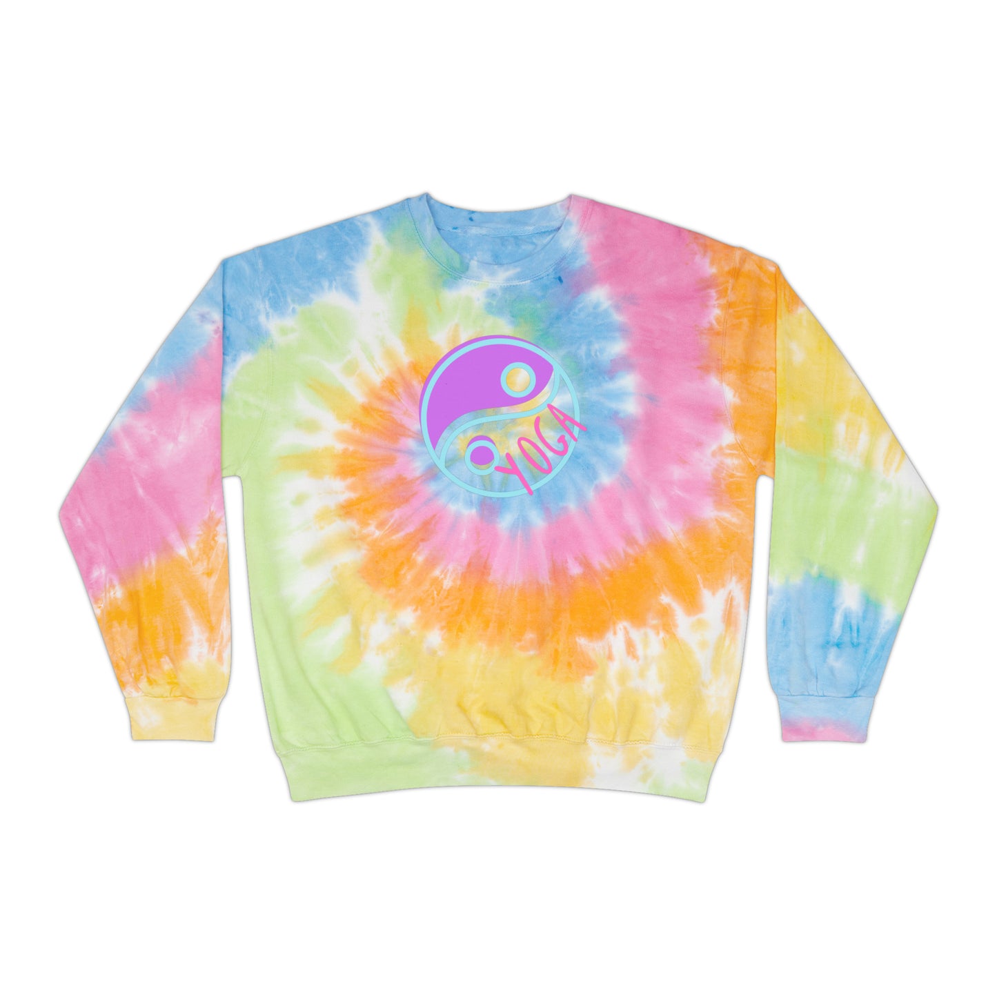 Unisex Tie-Dye Sweatshirt ADULT/TEEN ACTIVEWEAR YOGA IN DARK PINK YIN-YANG COLORS TEAL-BLUE PURPLE