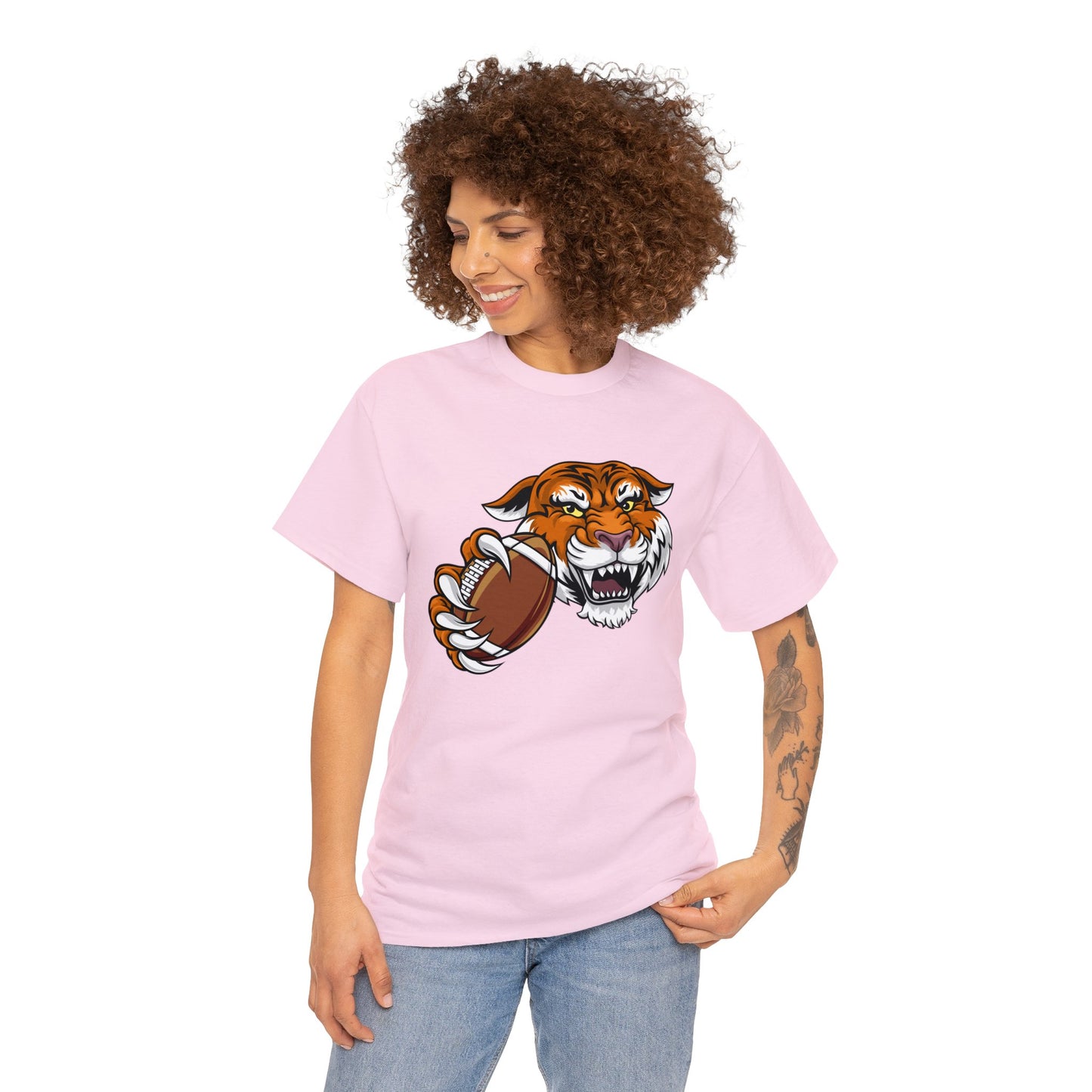 Unisex Heavy Cotton Tee Adult/Teen Activewear Tiger's Football Tea Generic Team Shirt Comes In Many Colors