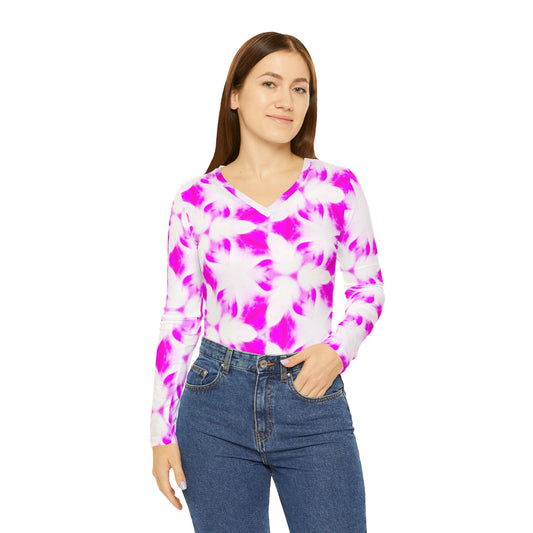 Women's Long Sleeve V-neck Shirt (AOP)