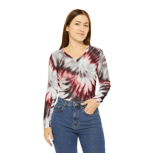 Women's Long Sleeve V-neck Shirt (AOP)