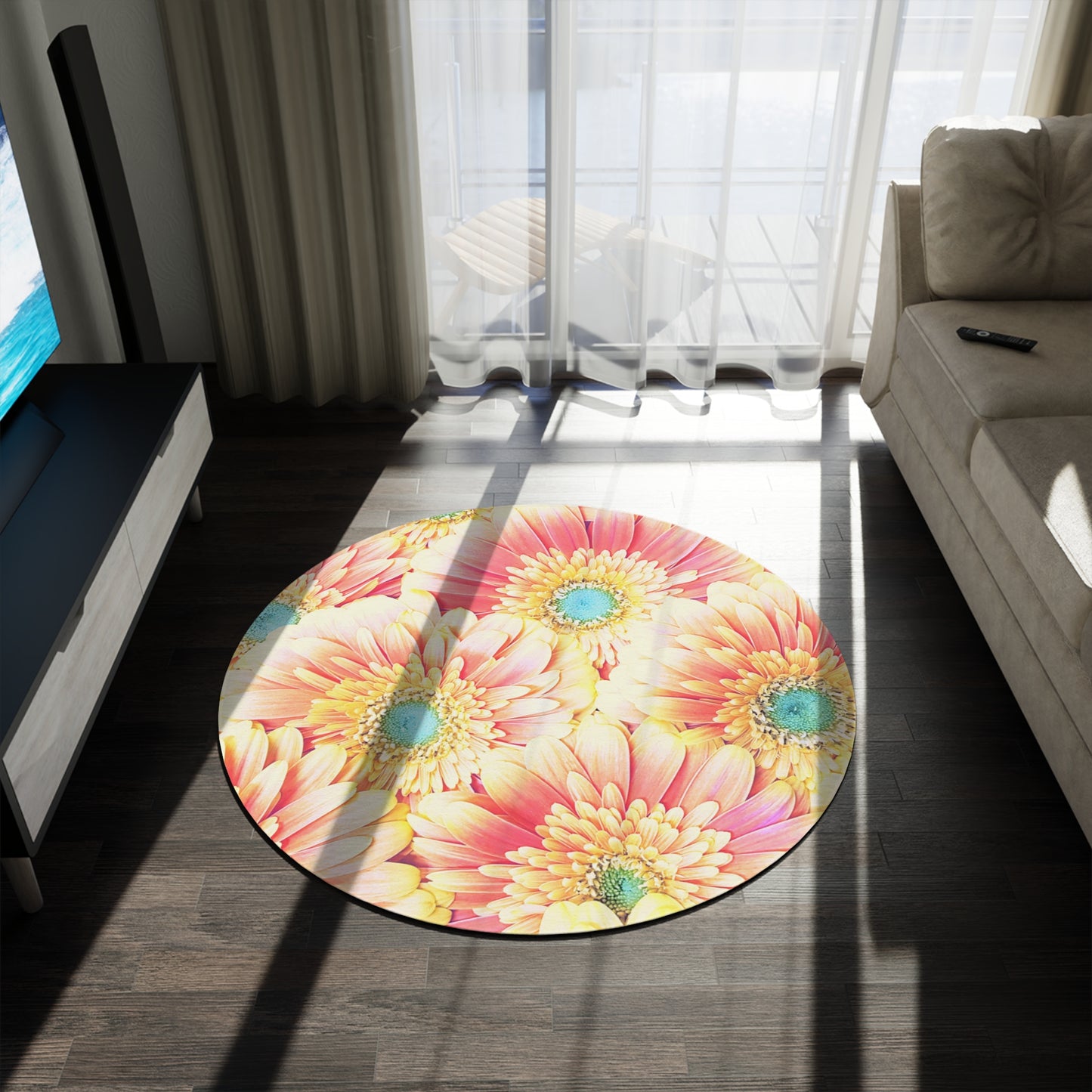 Round Rug Has Matching Products Sold Separate. One Comforter Two Pillow Sams And A Lamp, With Shipping Under 268$. Pick Your Own Image For Free Please Call, Matching Rugs Curtains And Clocks Also Available