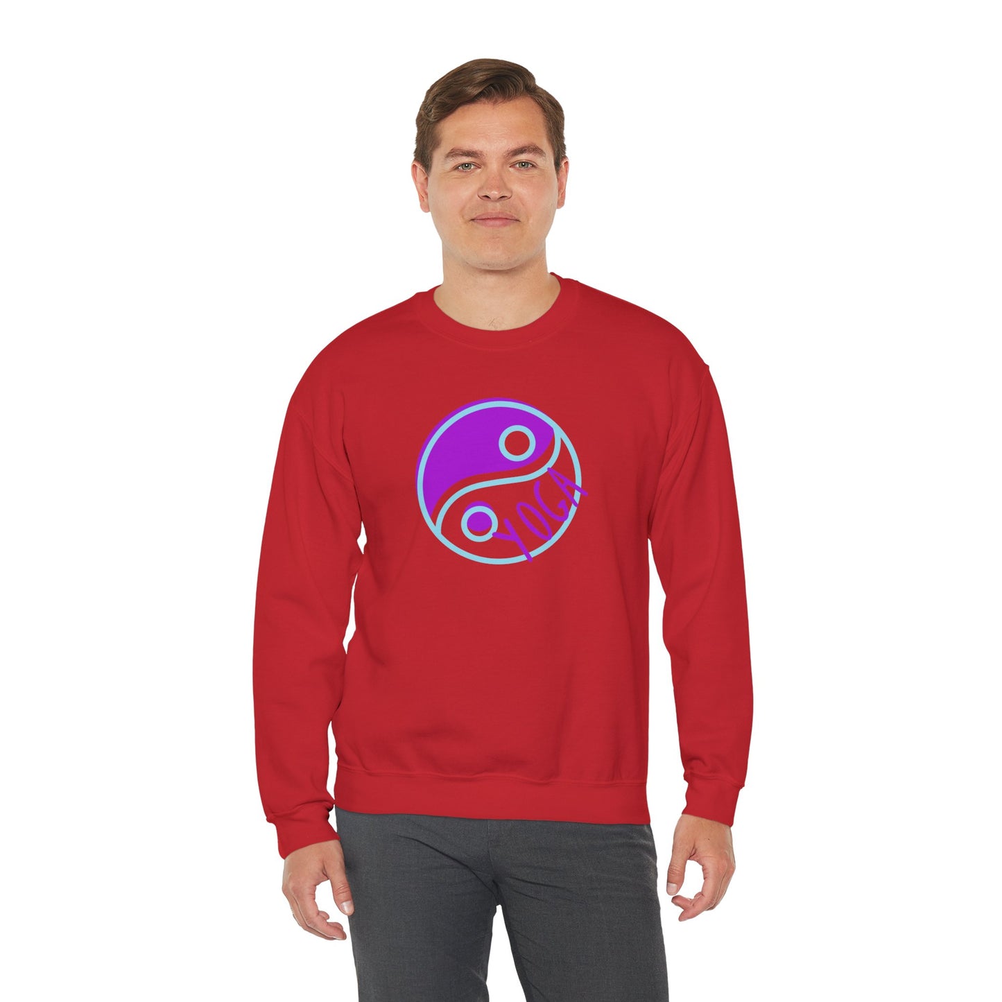 Unisex Heavy Blend™ Crewneck Sweatshirt ADULT/TEEN ACTIVEWEAR YIN-YANG  PURPLE TEAL-BLUE