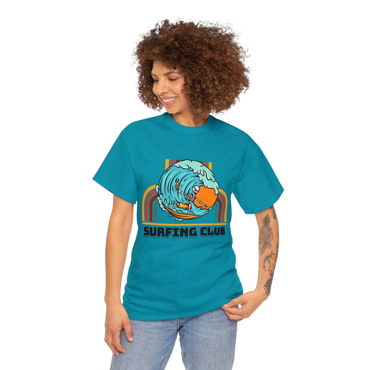 Unisex Heavy Cotton Tee adult/Teen Surfing Club Shirt Comes In Many Colors