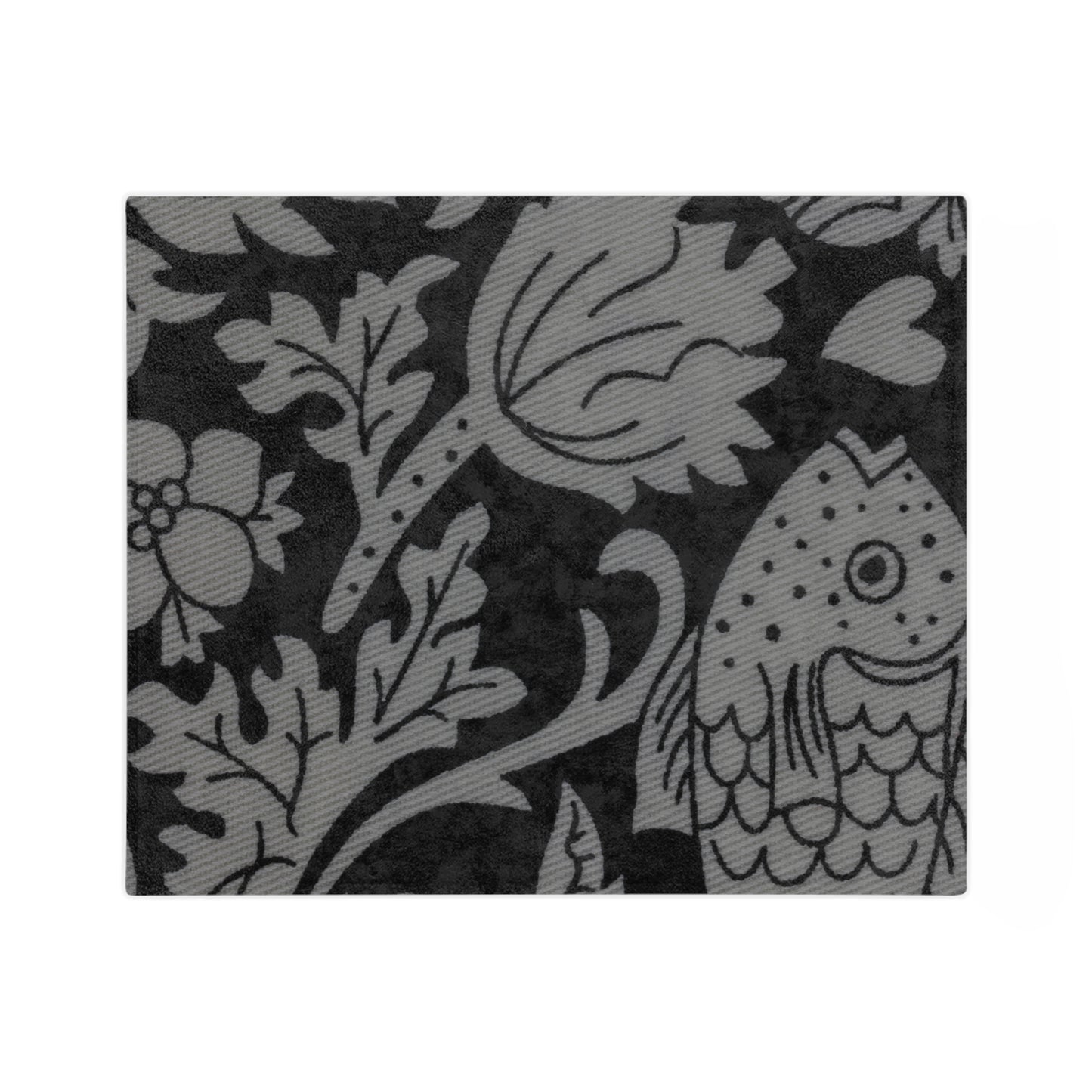 Velveteen Minky Blanket Adult/Teen Accessories Decor Black And Grey Design