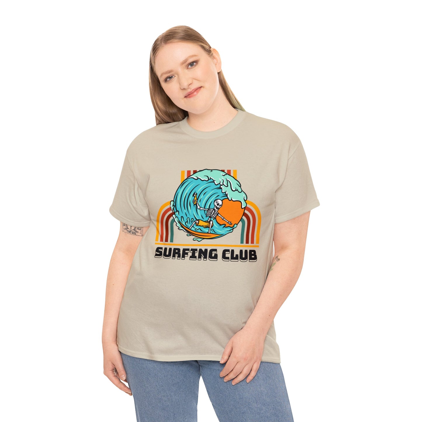 Unisex Heavy Cotton Tee adult/Teen Surfing Club Shirt Comes In Many Colors