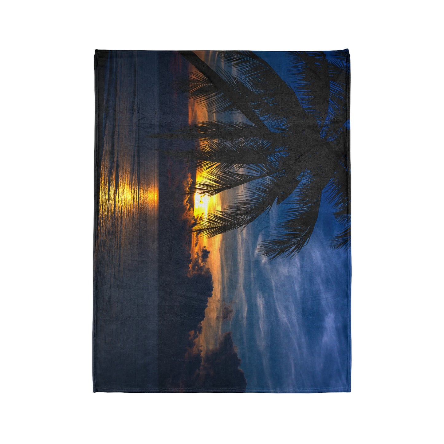 Soft Polyester Blanket Adult/Teen Accessories Summer Night Sky With Palm Tree Sunset