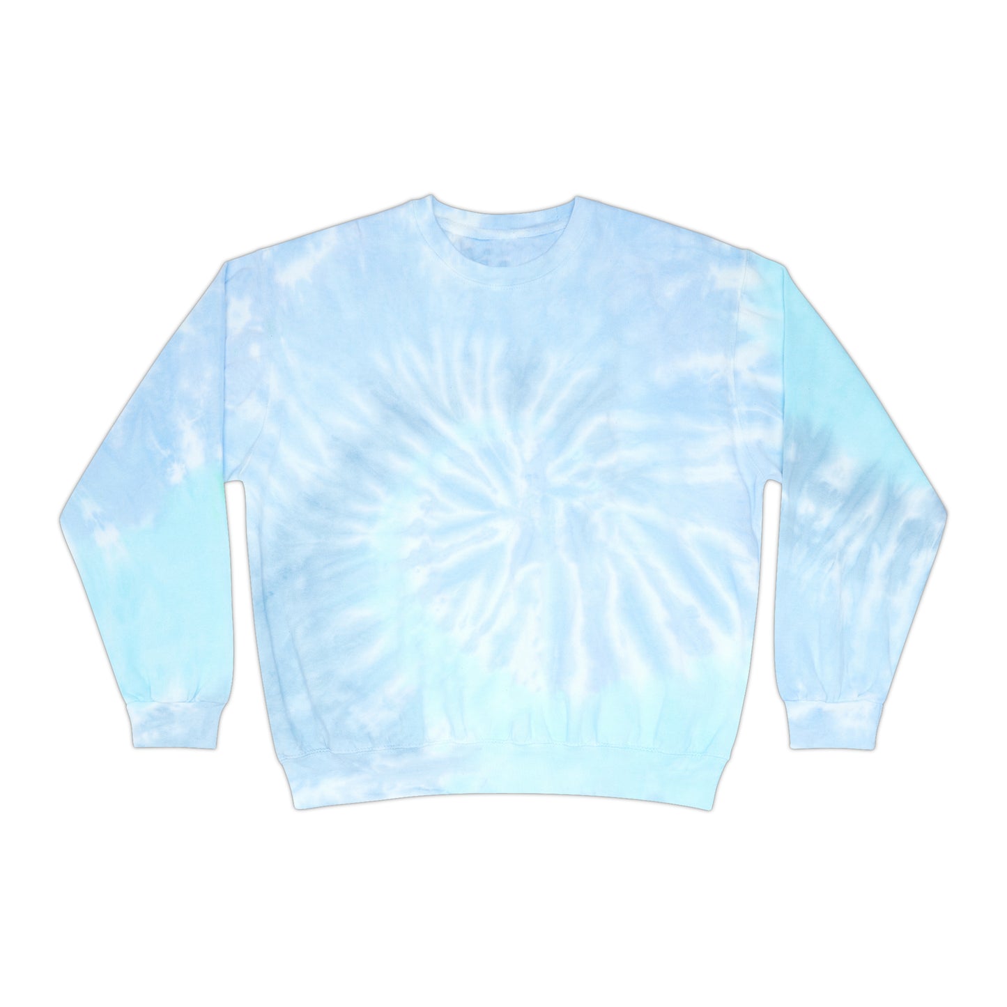 Unisex Tie-Dye Sweatshirt  CREWNECK ADULT/TEEN ACTIVEWEAR YIN-YANG = BALANCE AND HARMONY YOGA GREYISH/BROWN AND BLUE IN COLOR