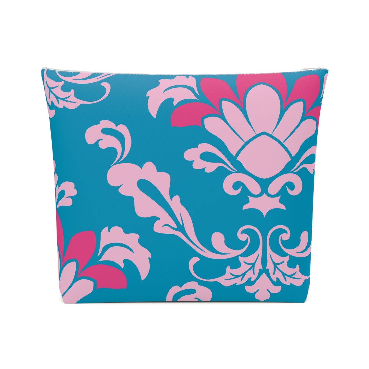 Cotton Cosmetic Bag Adult/Teen Makeup Bag Unisex Hot Pink Teal-Blue Customizable Put your Favorite Photo or Slogan, Or Name on THis tiffany.trillo@icloud.com