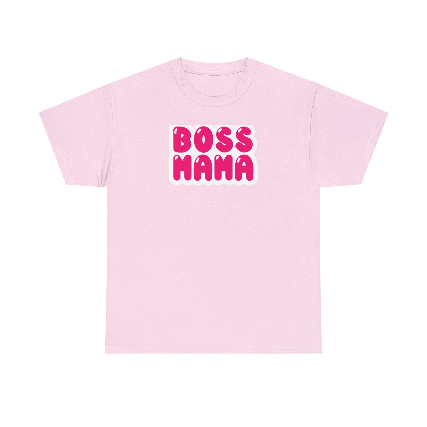 Unisex Heavy Cotton Tee Activewear Adult Boss Mom in dark Pink many Color Tees Available