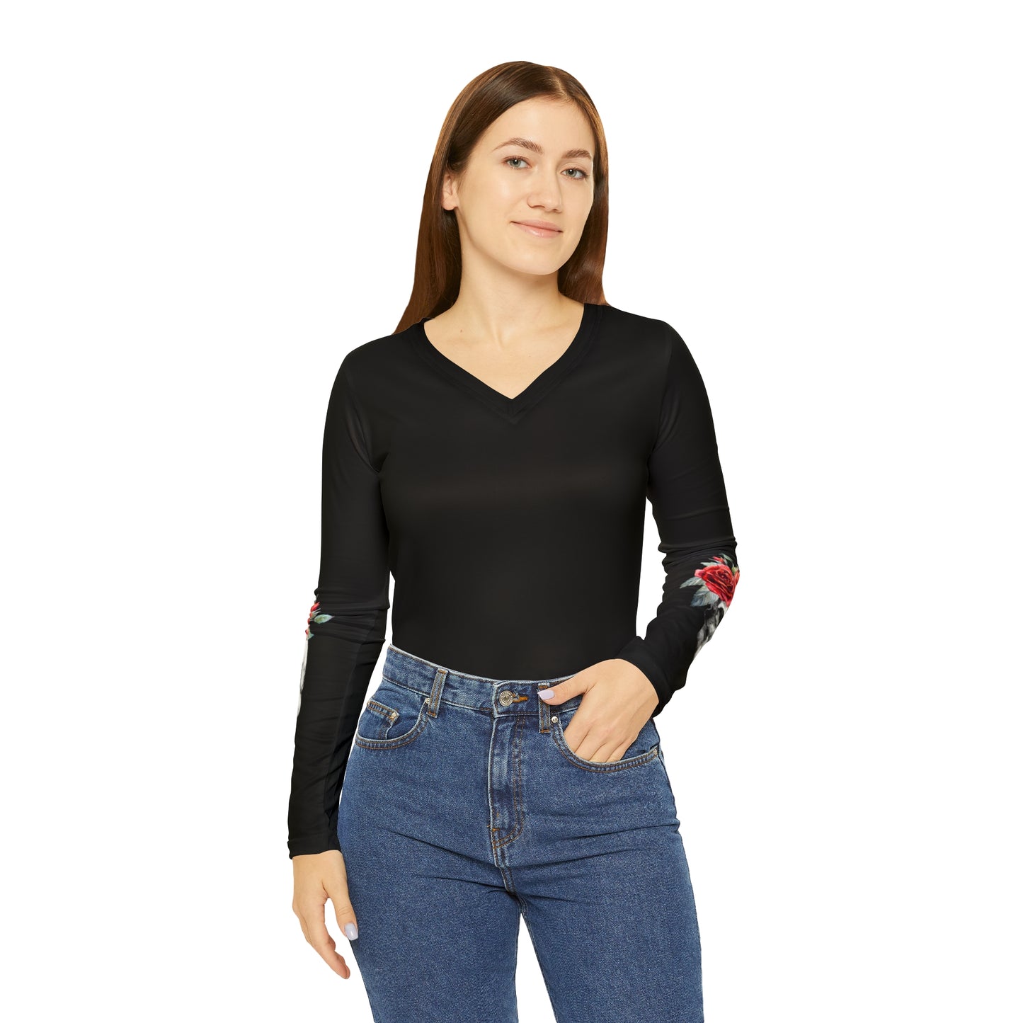 Women's Long Sleeve V-neck Shirt (AOP)