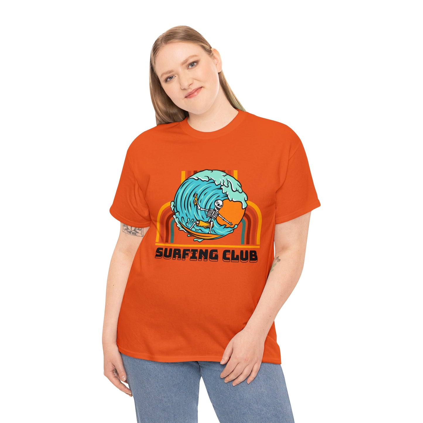 Unisex Heavy Cotton Tee adult/Teen Surfing Club Shirt Comes In Many Colors