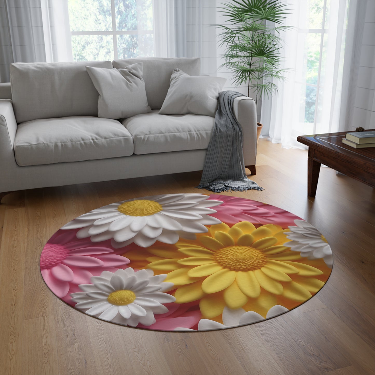 Round Rug Has Matching Products Sold Separate