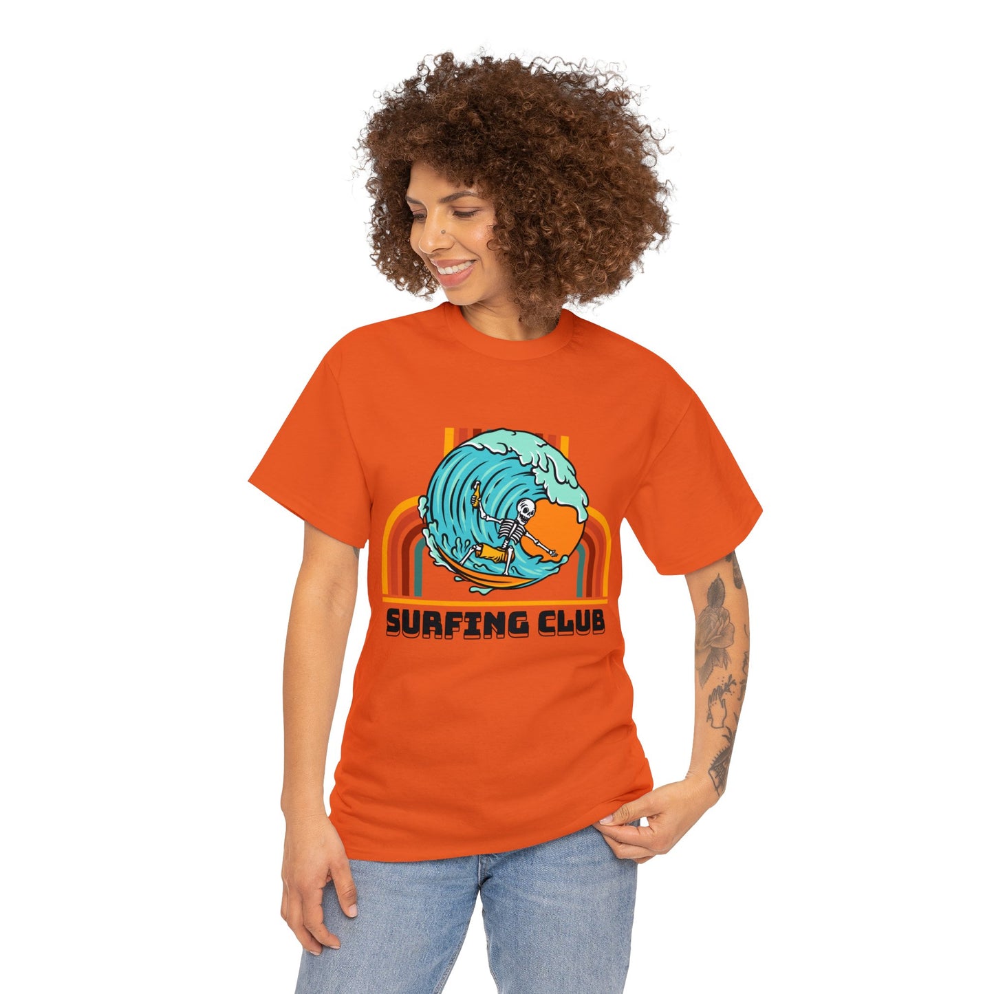 Unisex Heavy Cotton Tee adult/Teen Surfing Club Shirt Comes In Many Colors