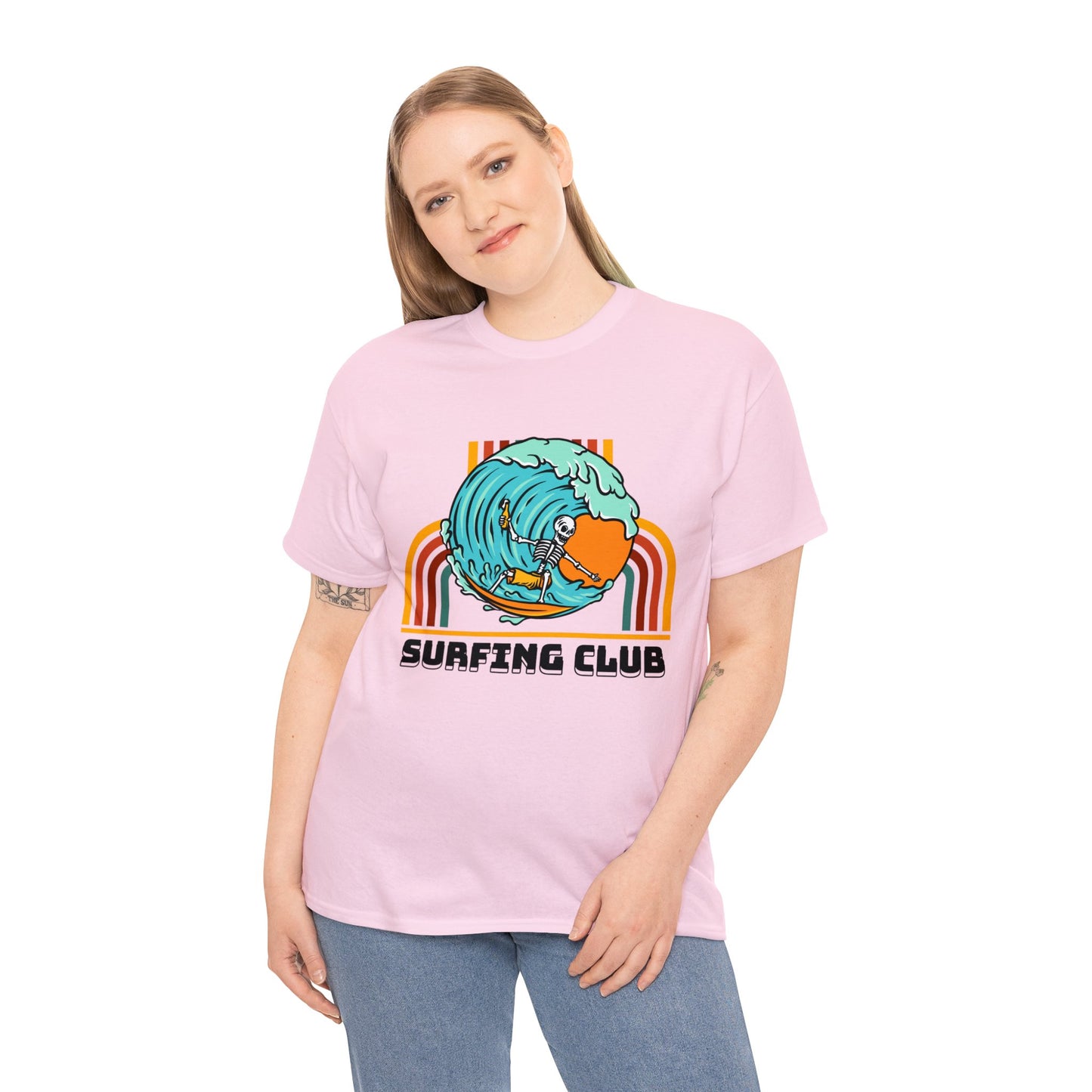 Unisex Heavy Cotton Tee adult/Teen Surfing Club Shirt Comes In Many Colors