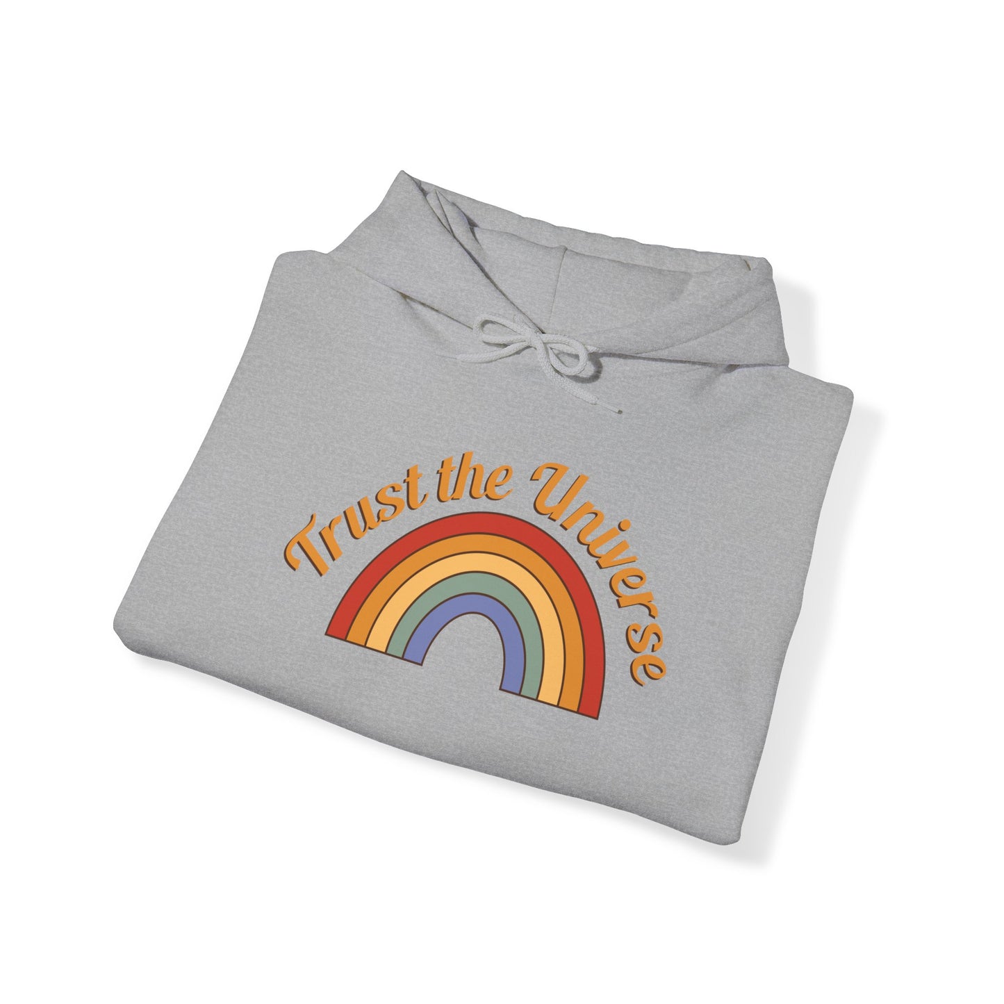 Unisex Heavy Blend™ Hooded Sweatshirt Adult/Teen Activewear Trust The Universe Rainbow Colors Red Yellow Blue Purple