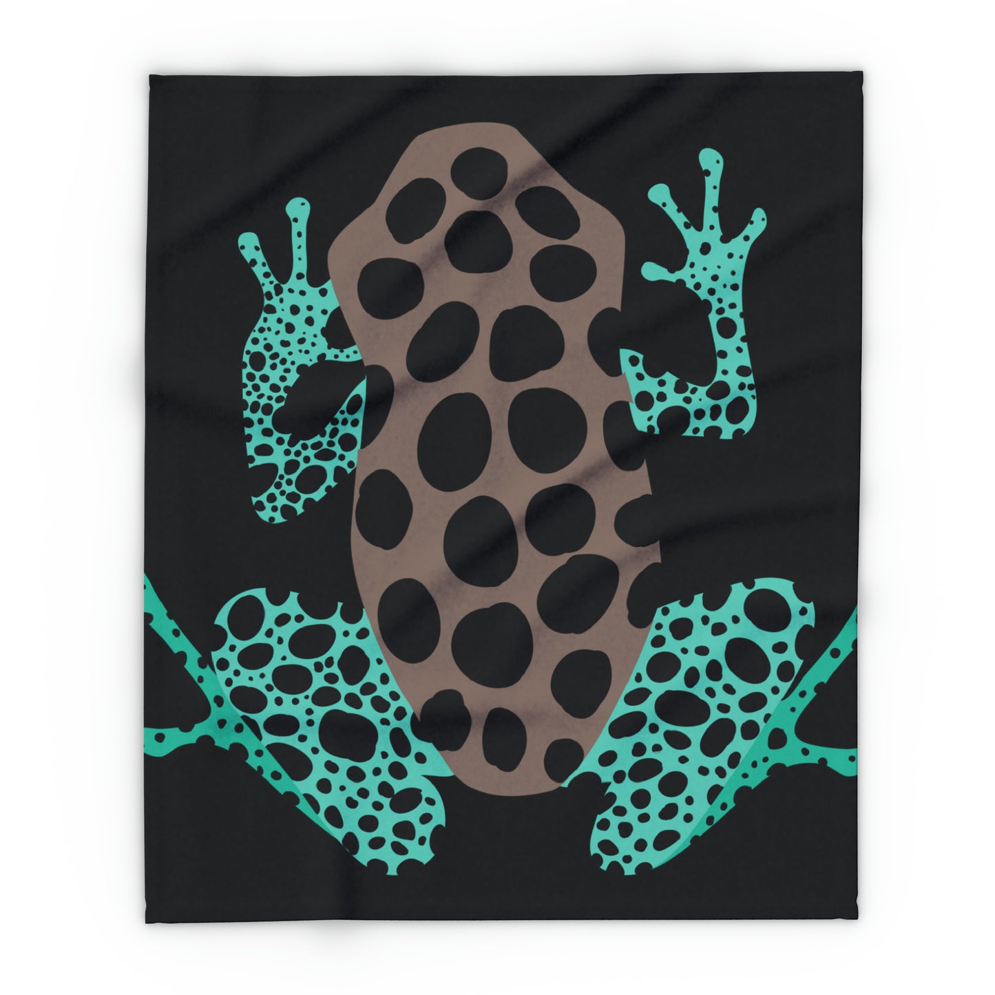 Black Teal-Green Frog Fleece Blanket Unisex Accessories Decor Adults/Teens/kids