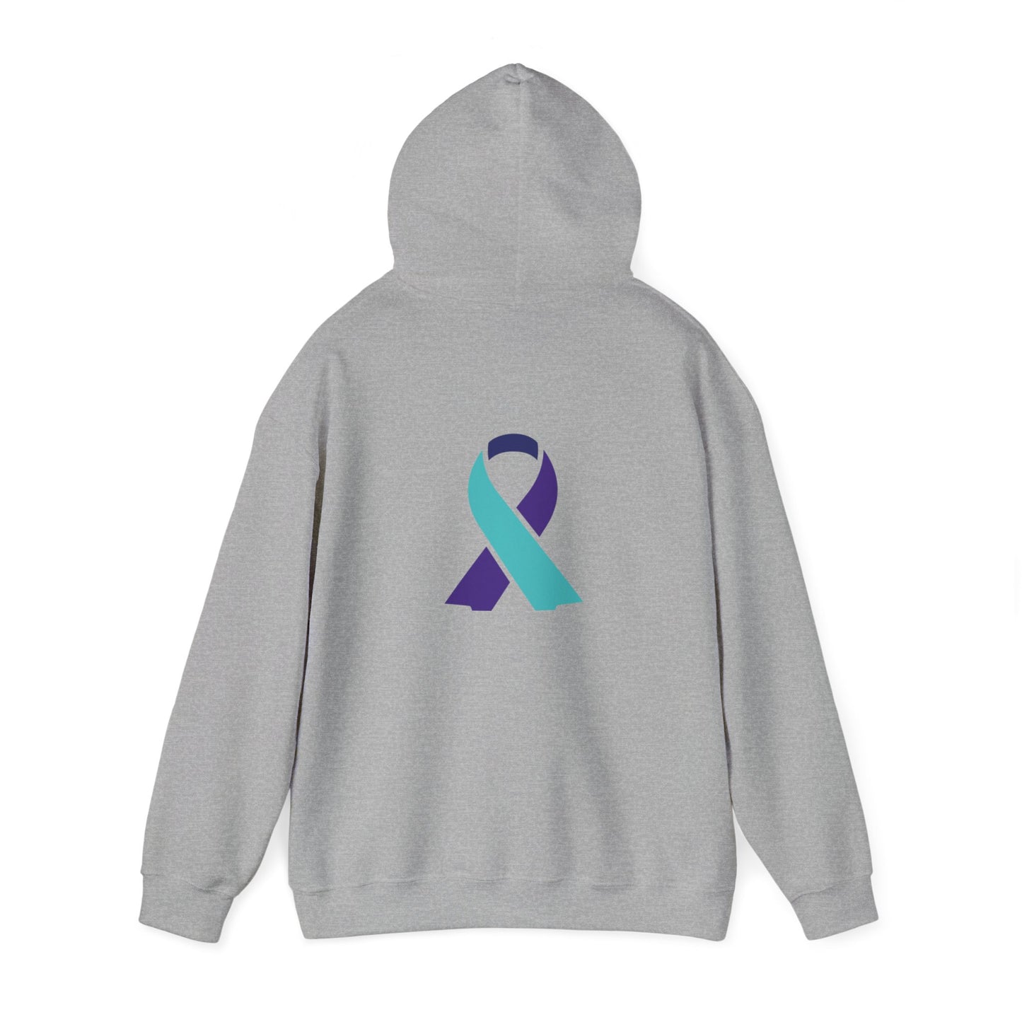 Unisex Heavy Blend™ Hooded Sweatshirt Adult/Teen Activewear Suicide Awareness Ribbon Teal/Purple Ribbon