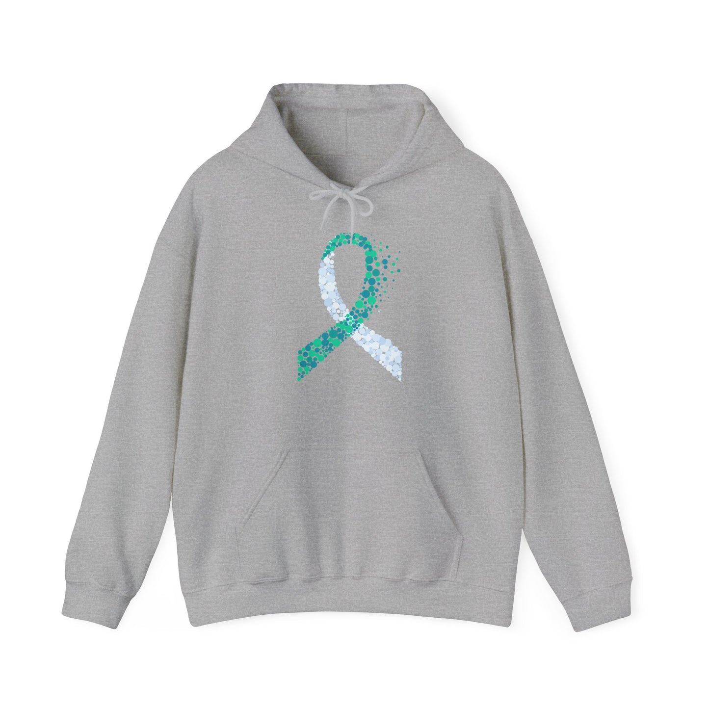 Unisex Heavy Blend™ Hooded Sweatshirt SUICIDE PREVENTION AWARENESS RIBBON TEAL/PURPLE ADULT/TEEN ACTIVEWEAR