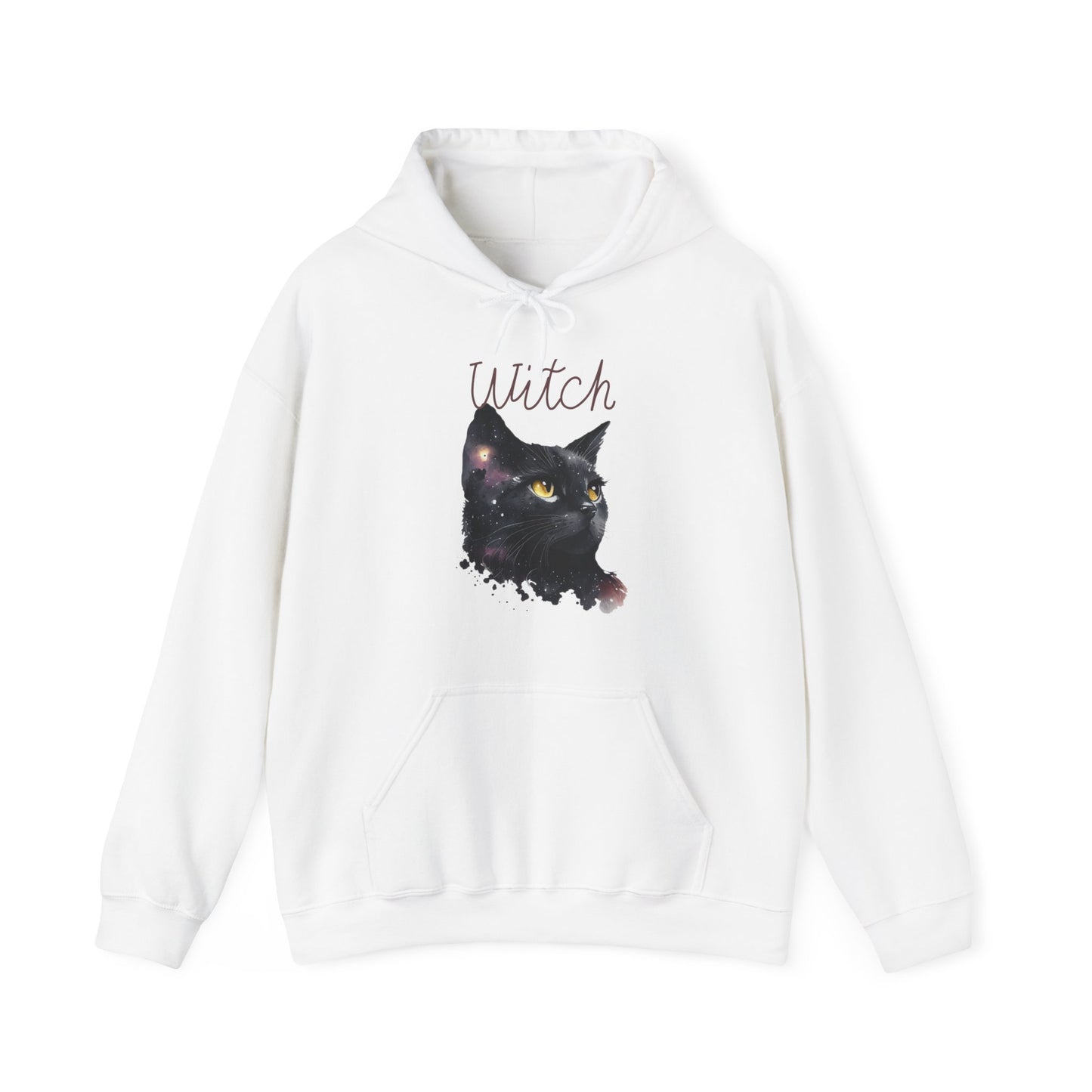 Unisex Heavy Blend™ Hooded Sweatshirt Adult Activewear Witch For The Ones You Know Who you Are! Black Cat with Witch in Black.