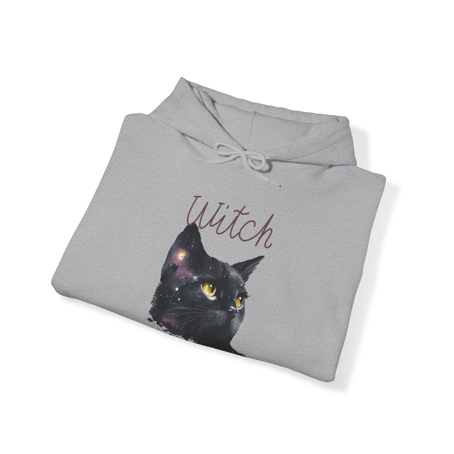 Unisex Heavy Blend™ Hooded Sweatshirt Adult Activewear Witch For The Ones You Know Who you Are! Black Cat with Witch in Black.