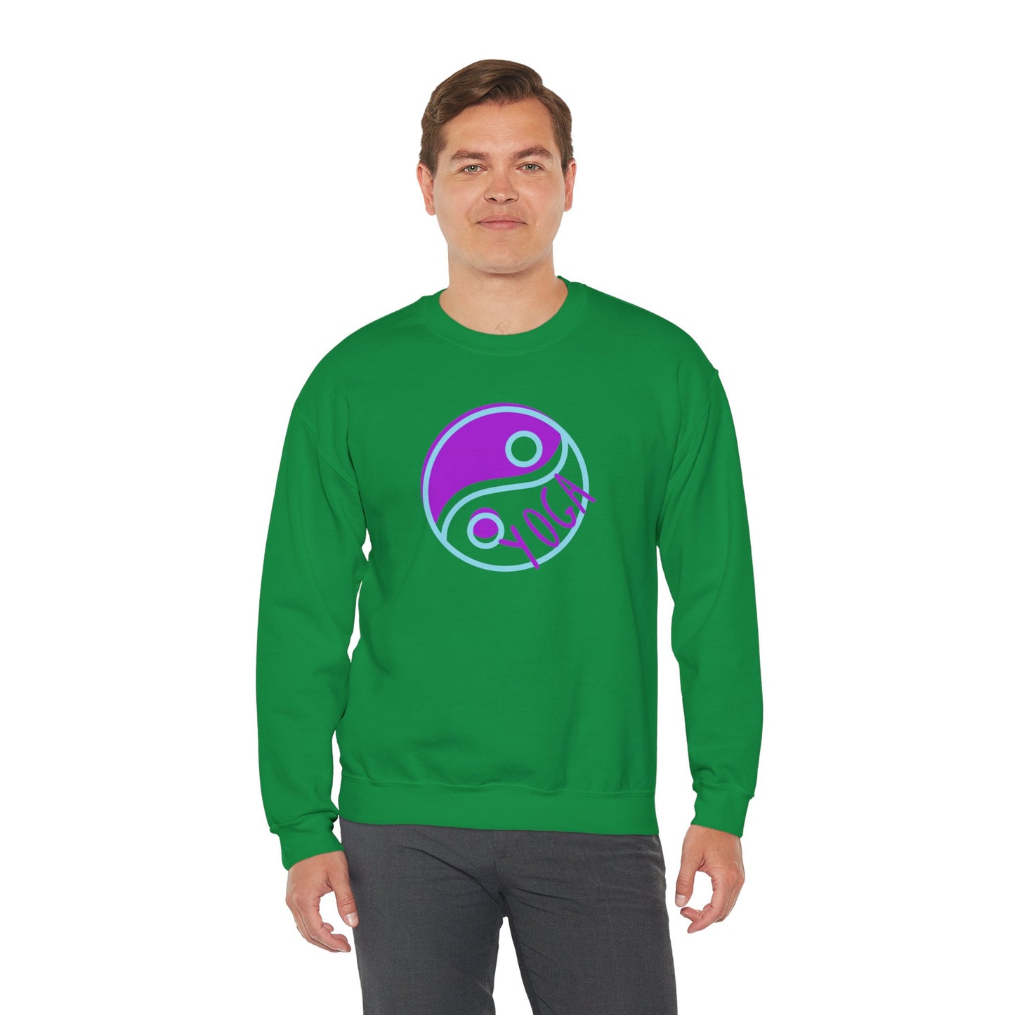 Unisex Heavy Blend™ Crewneck Sweatshirt ADULT/TEEN ACTIVEWEAR YIN-YANG  PURPLE TEAL-BLUE