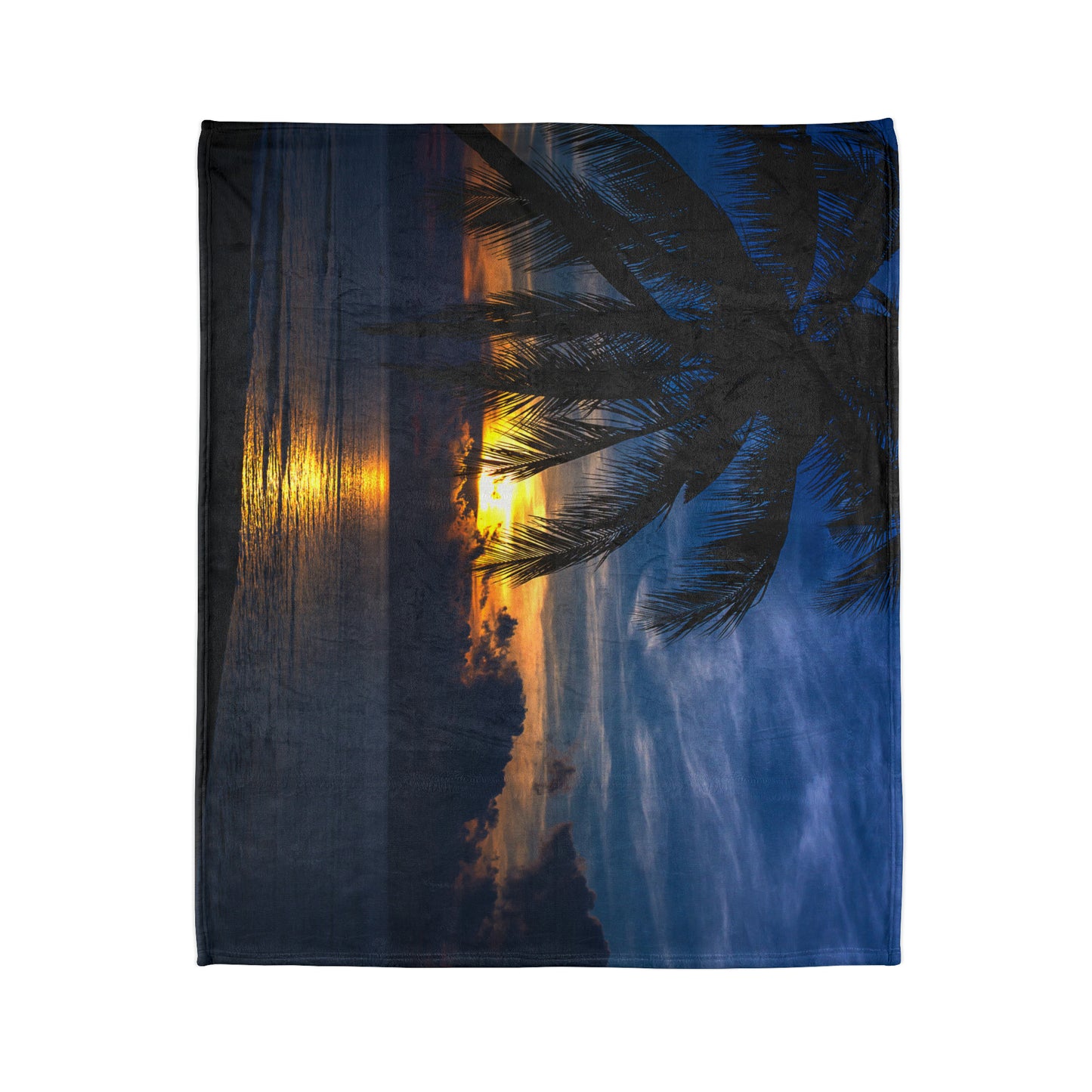 Soft Polyester Blanket Adult/Teen Accessories Summer Night Sky With Palm Tree Sunset