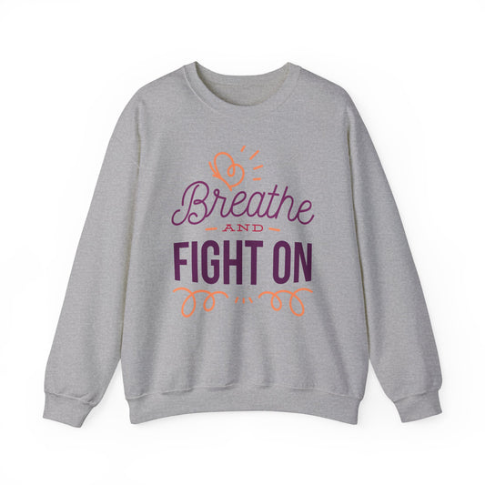 Unisex Heavy Blend™ Crewneck Sweatshirt Adult/Teen Activewear Black Lives Matter Breathe and Live On in Colors Purple and Peach Writing