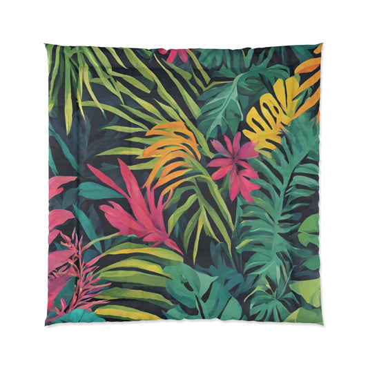 Comforter For Adult/Teens Accessories Decor Dorm Room Sleepovers Bedrooms Mult-Sizes Jungle Print colors Green Yellow Pink Black