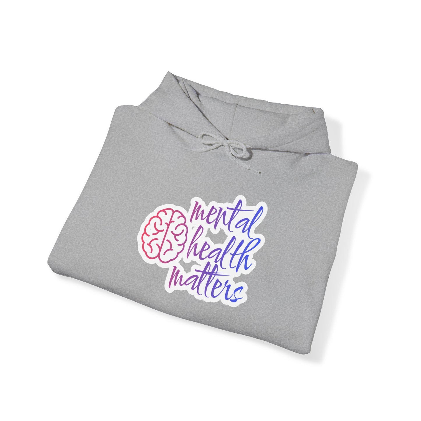 Unisex Heavy Blend™ Hooded Sweatshirt Adult/Teen Activewear Mental Health Matters Awareness Purple and Pink Writing