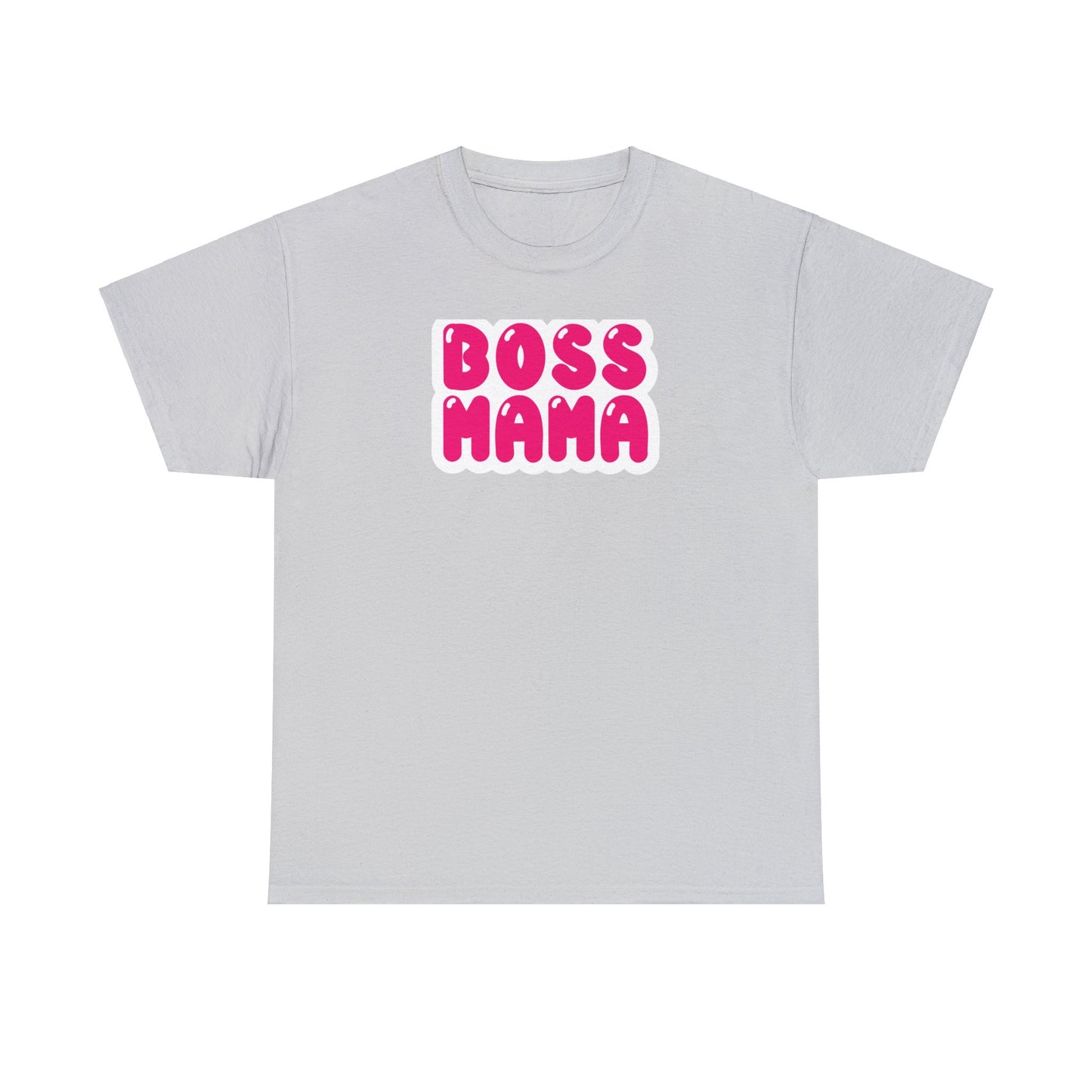 Unisex Heavy Cotton Tee Activewear Adult Boss Mom in dark Pink many Color Tees Available