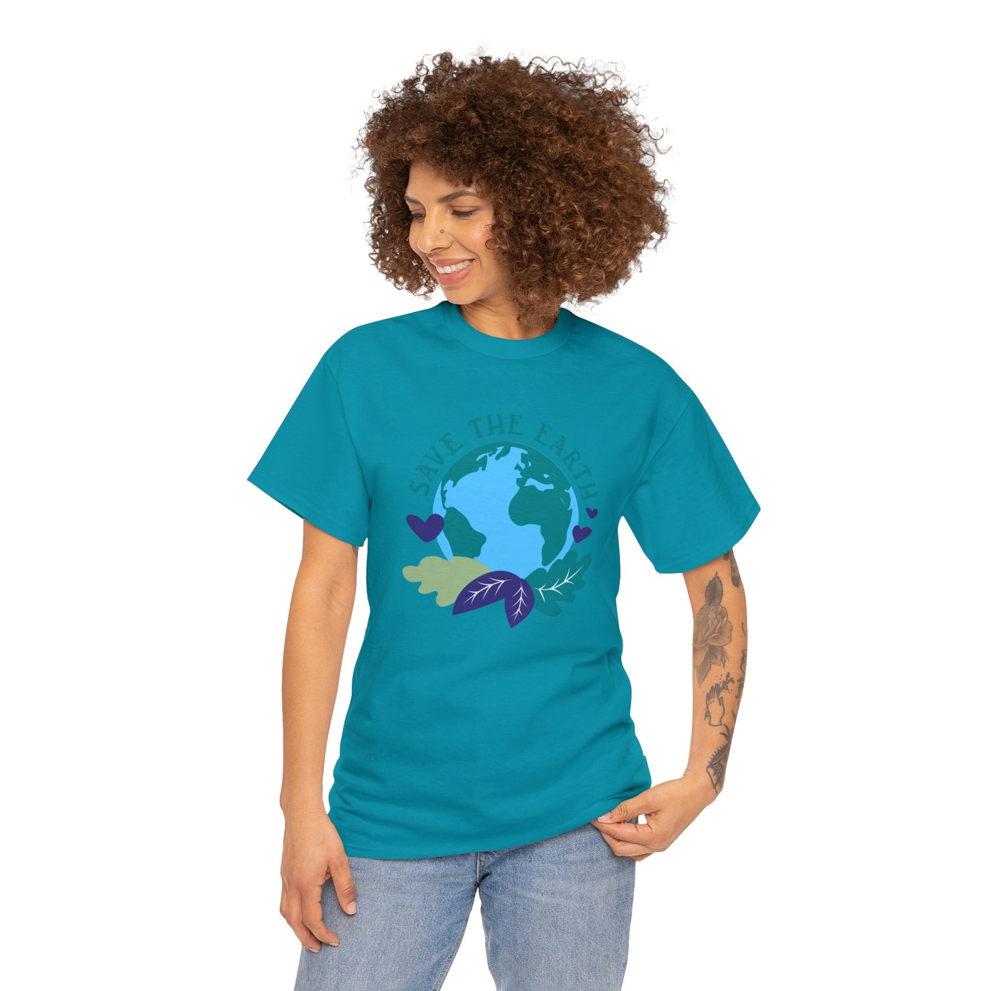 Unisex Heavy Cotton Tee Adult/Teen Activewear Shirt Comes In Many Colors Save The Earth