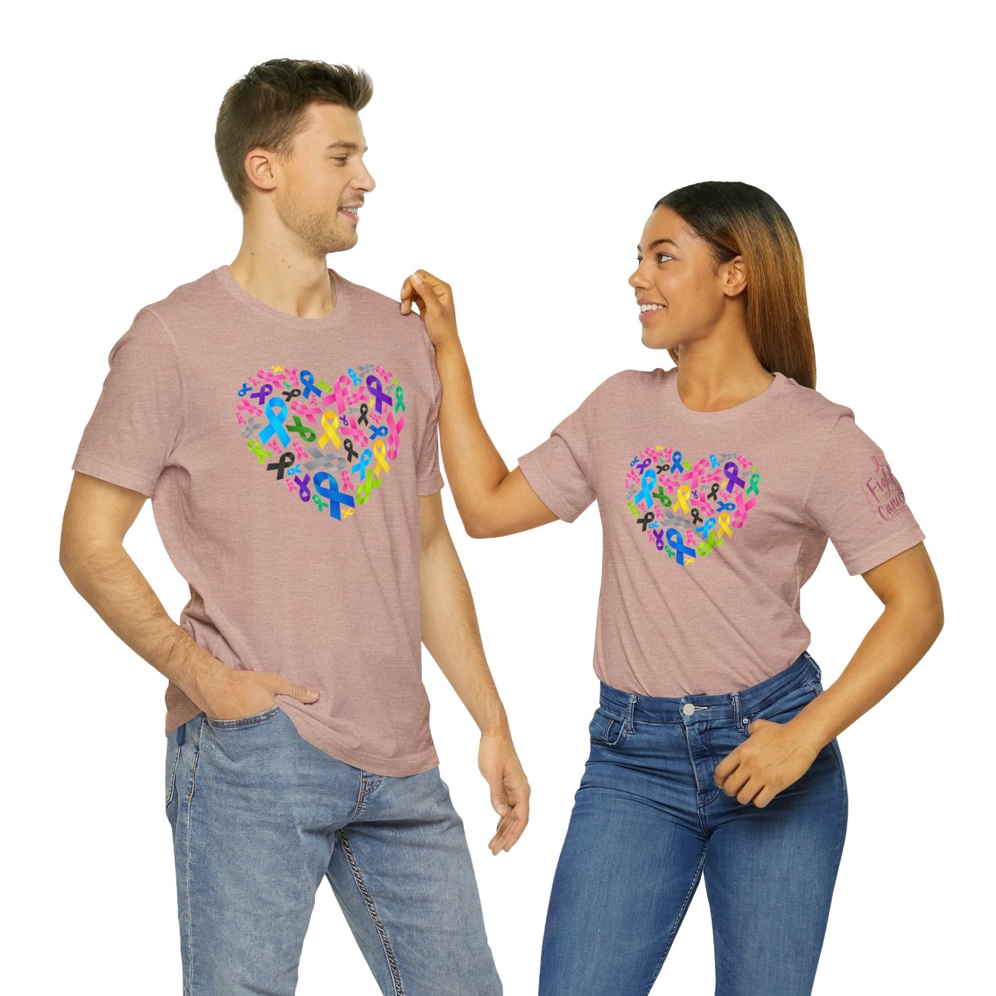 Unisex Jersey Short Sleeve Tee Adult/Teen Activewear Blue Ribbon for Child Abuse Yellow Ribbon for Child Cancer Purple Ribbon for Domestic Violence and Pink for Breast Cancer Awareness